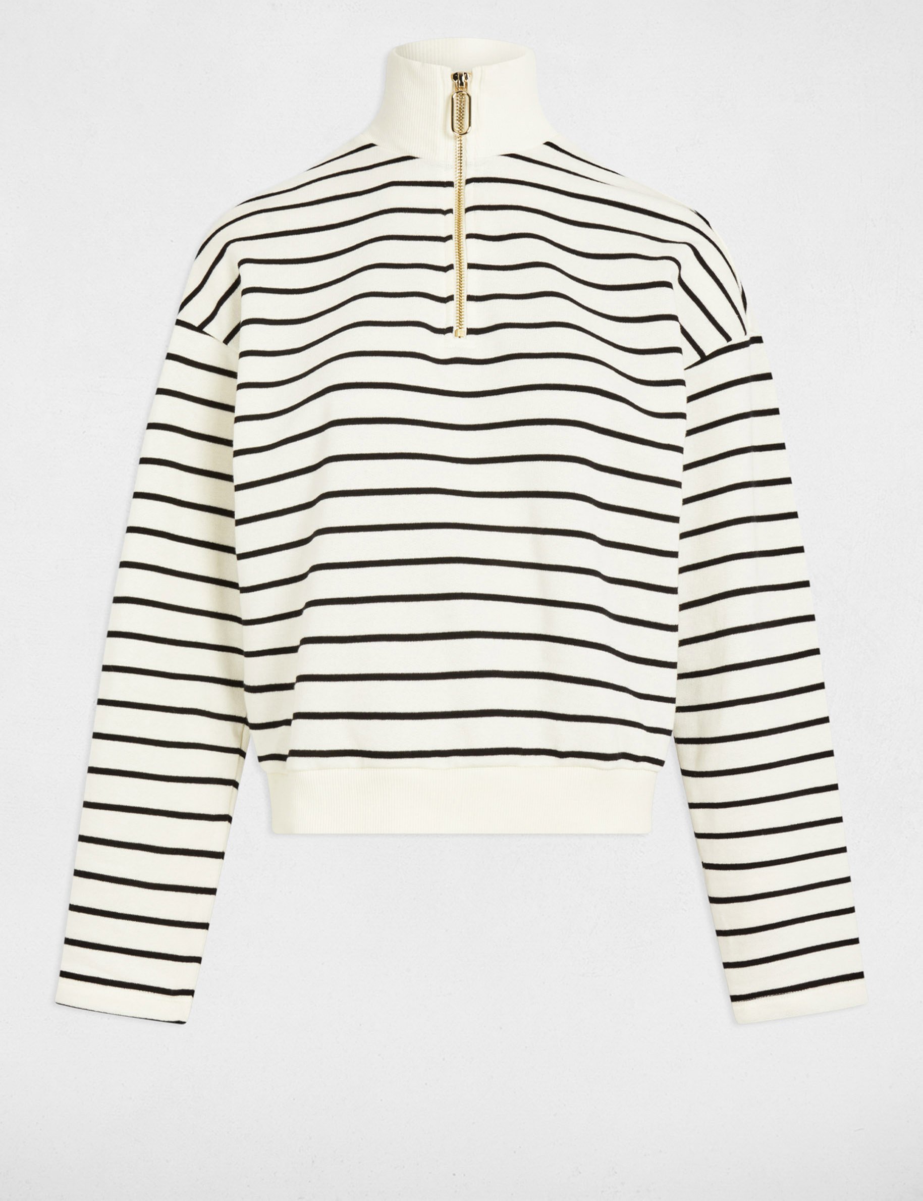 sweat manches longues raye blanc femme Sweat manches longues rayé blanc femme