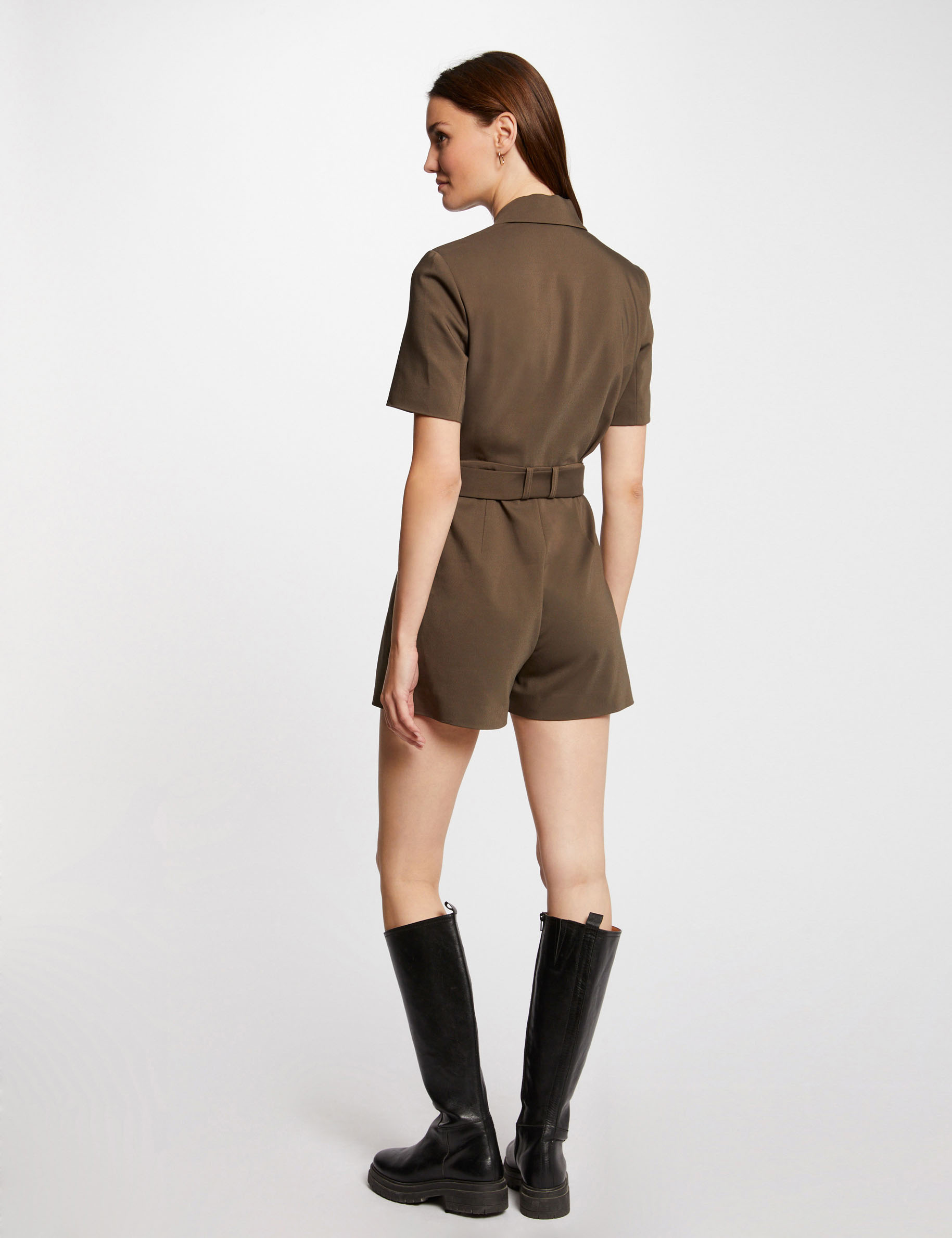 Combishort portefeuille vert kaki femme Morgan
