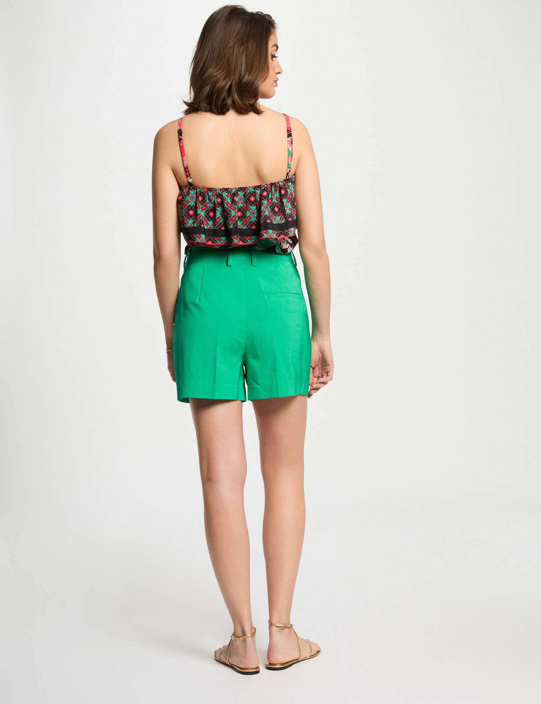top imprime volants multicolore femme Top imprimé volants multicolore femme