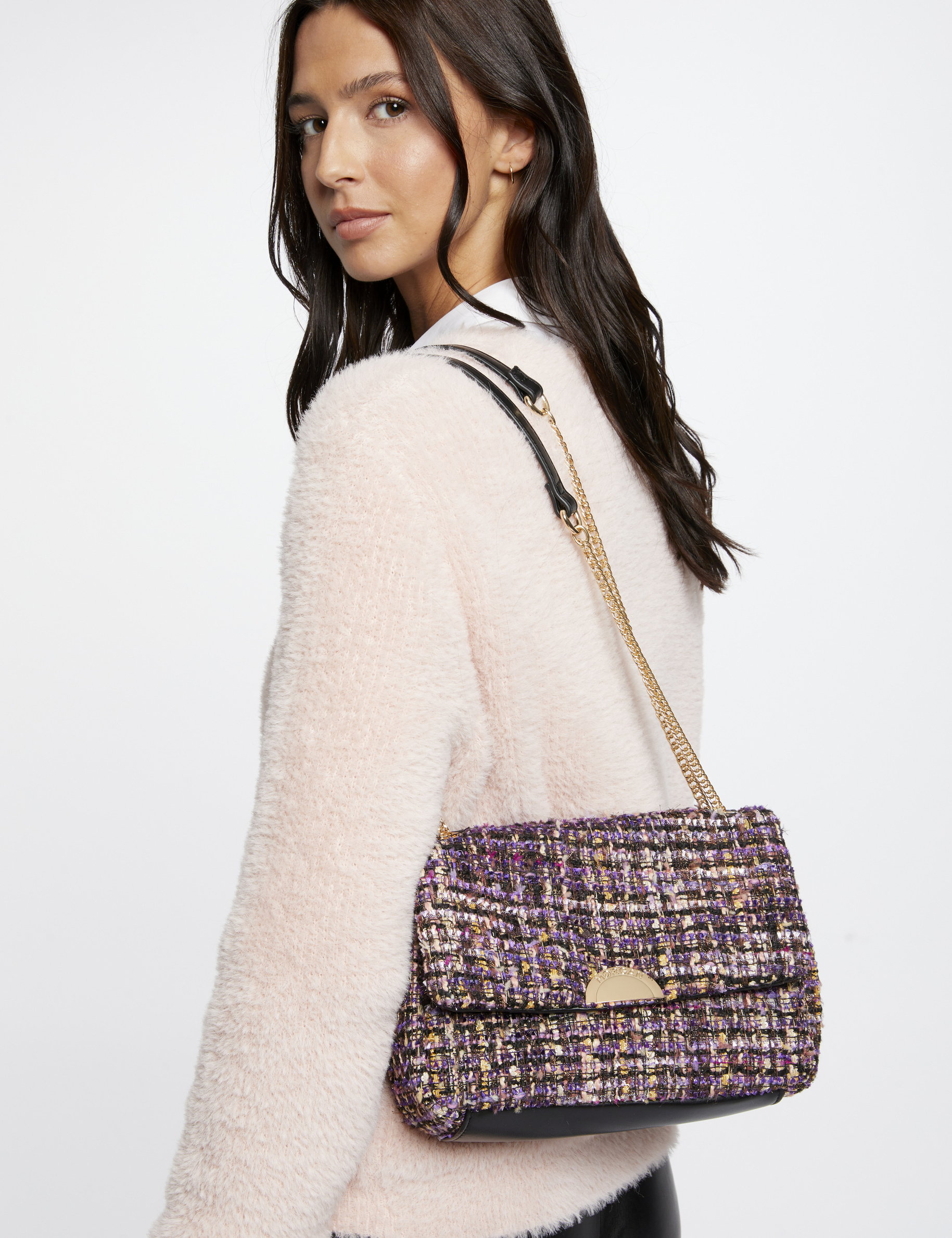 sac avec bandouliere chaine violet femme Sac avec bandoulière chaîne violet femme