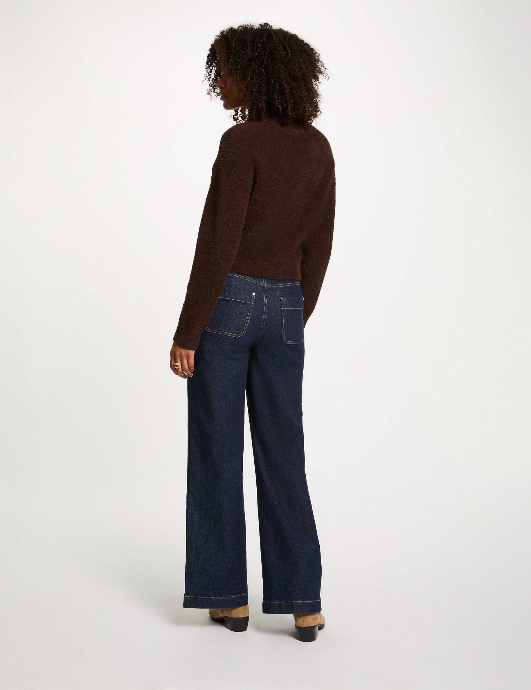 Pull manches longues bordeaux femme | Cache Cache