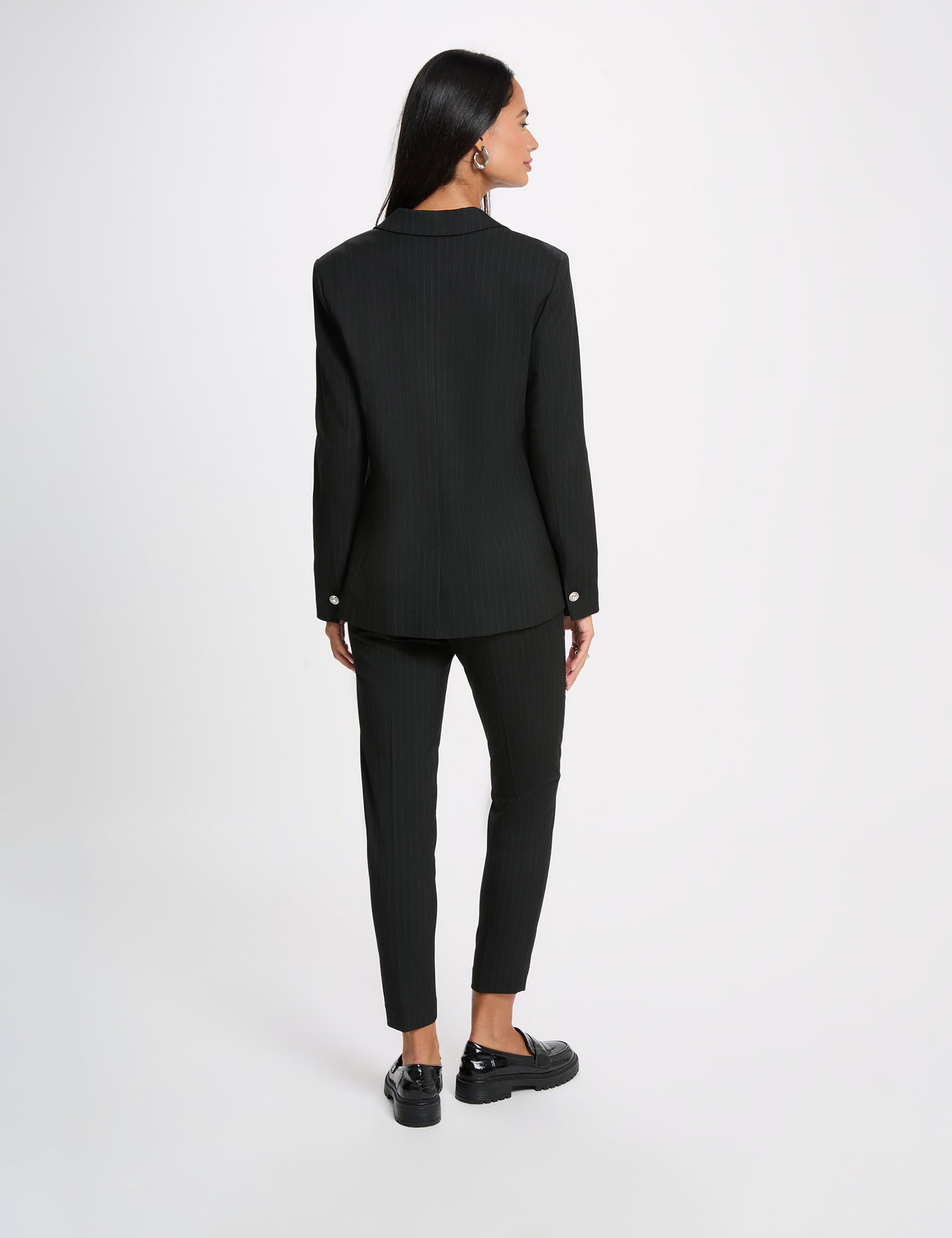Pantalon slim 7/8 noir femme