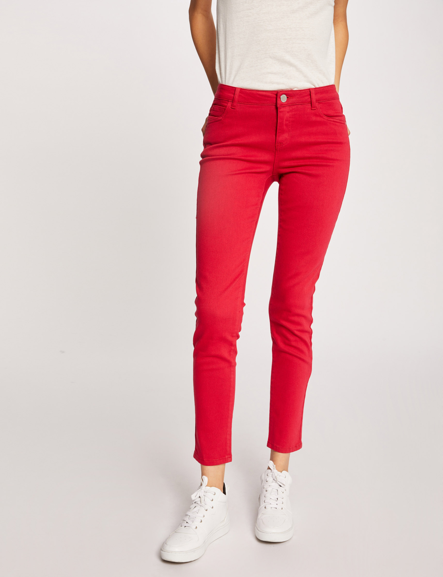 Pantalon Skinny Taille 40 – Gris Foncé – Coton Élastique – B.A BASIC – Neuf Avec Étiquettes