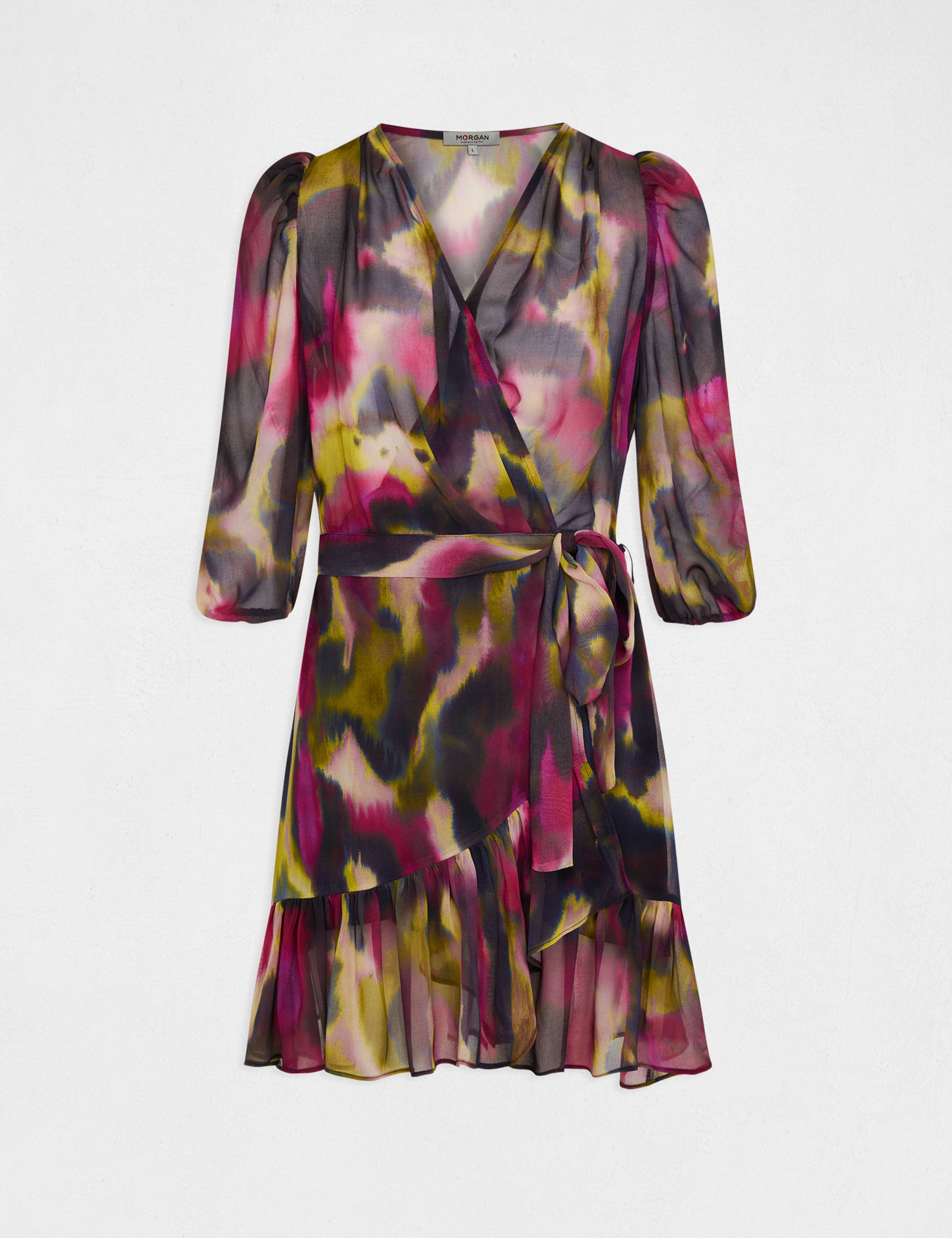 Robe portefeuille imprimé abstrait multico femme