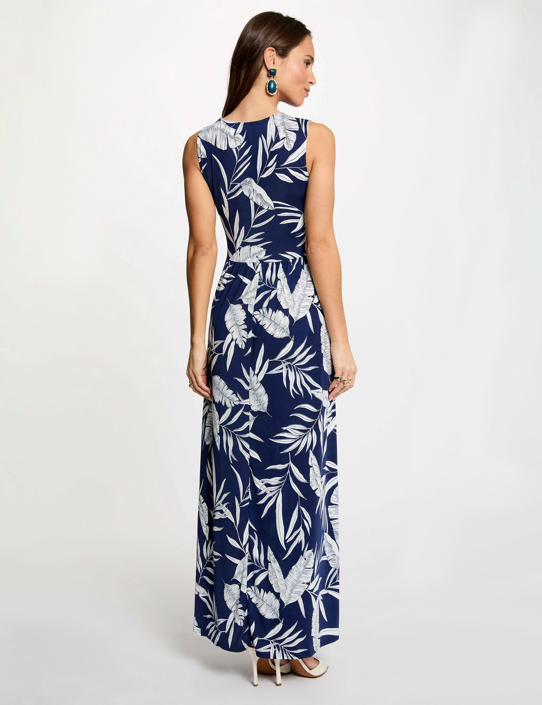 Robe longue d&eacute;collet&eacute; multicolore femme