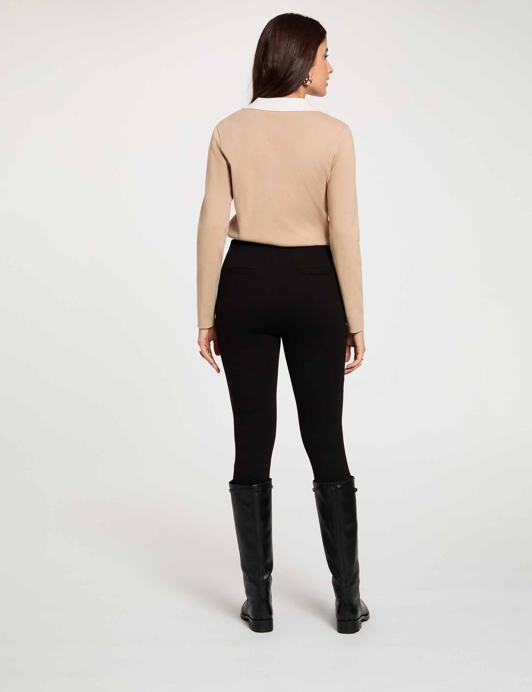 Pantalon legging uni noir femme