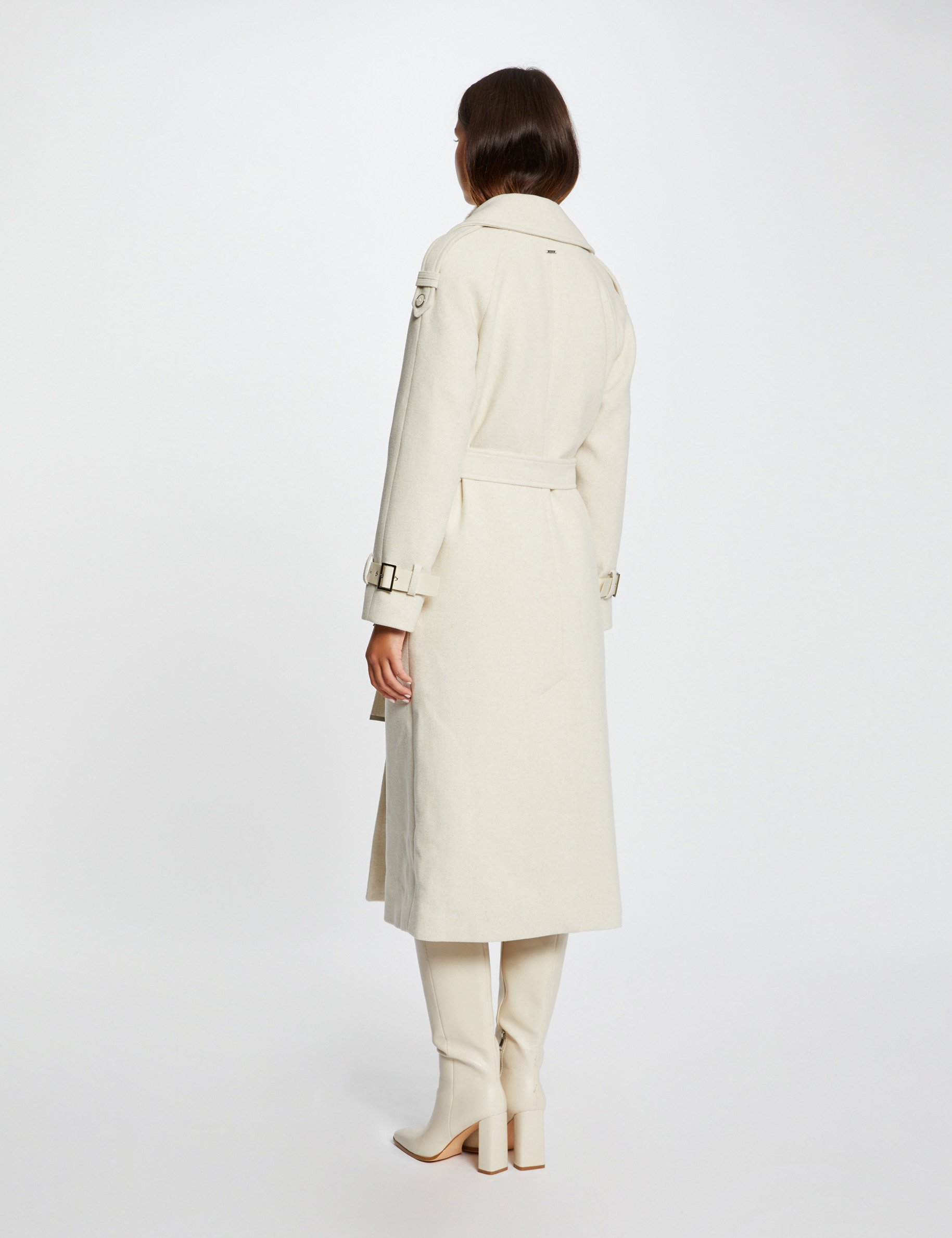 Manteau manche sales cuir femme
