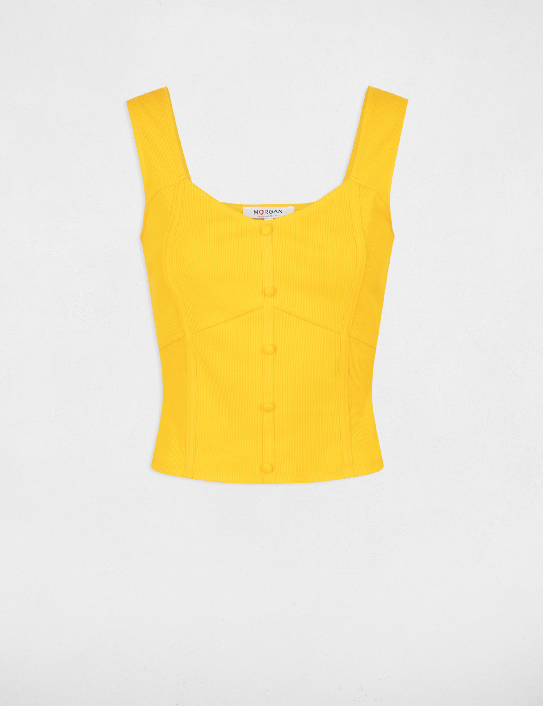 debardeur cotele ocre femme Débardeur côtelé ocre femme