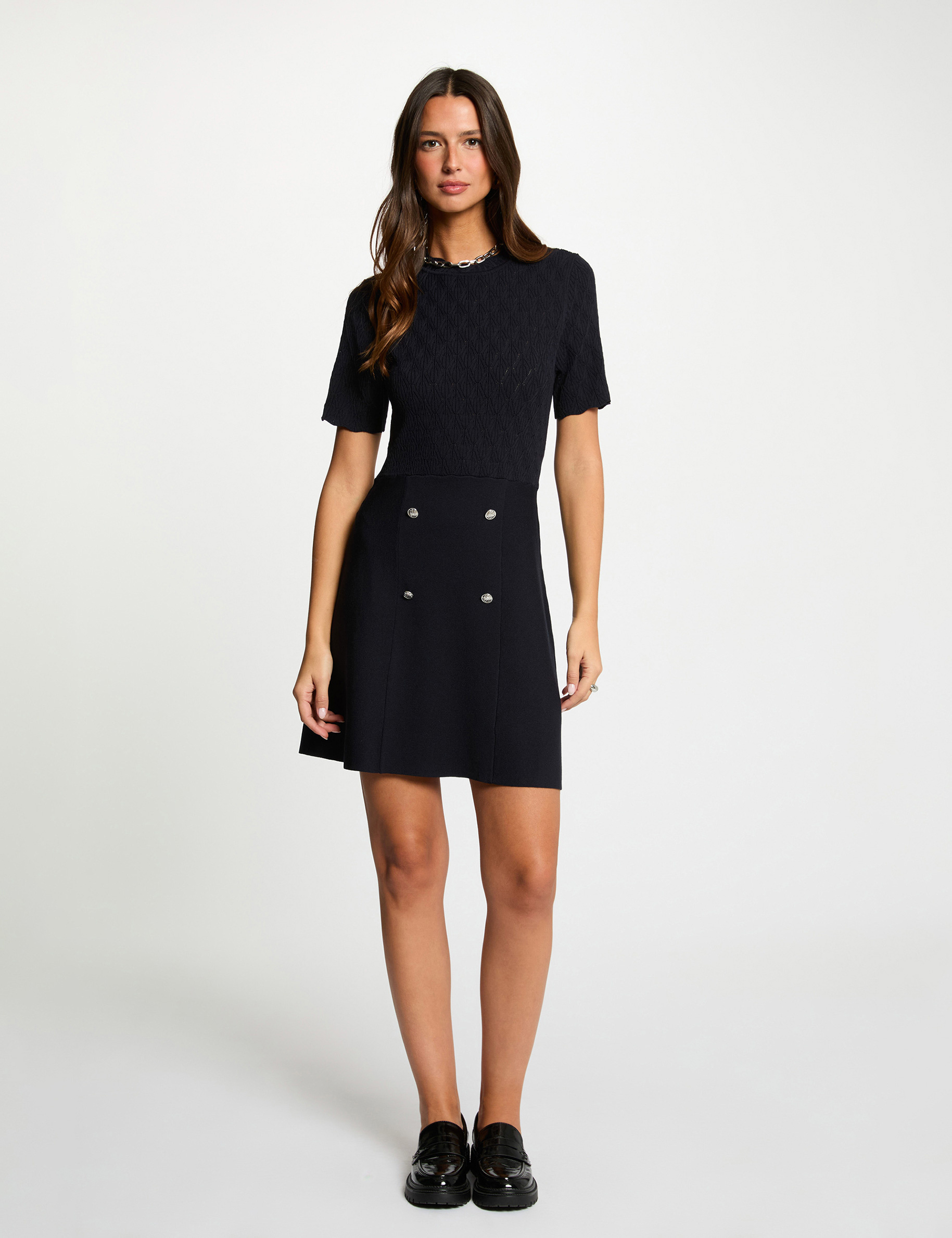 Robe Coupe Fit & Flare Old Navy - Taille XS, Marine - Tricot élastique, Manches Longues - Neuve Avec étiquettes