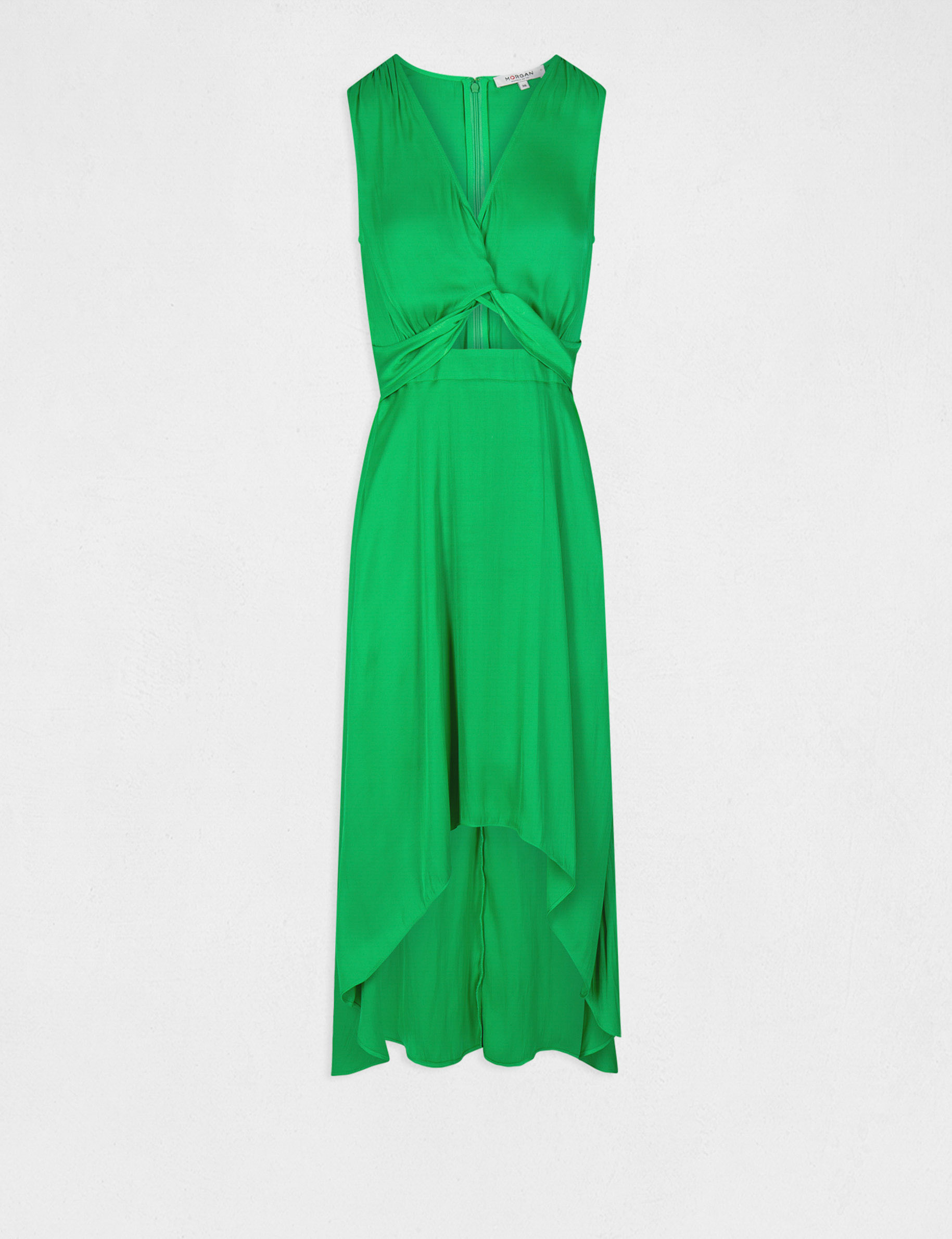 Robe midi trapèze asymétrique vert femme Robe midi trapèze asymétrique vert femme