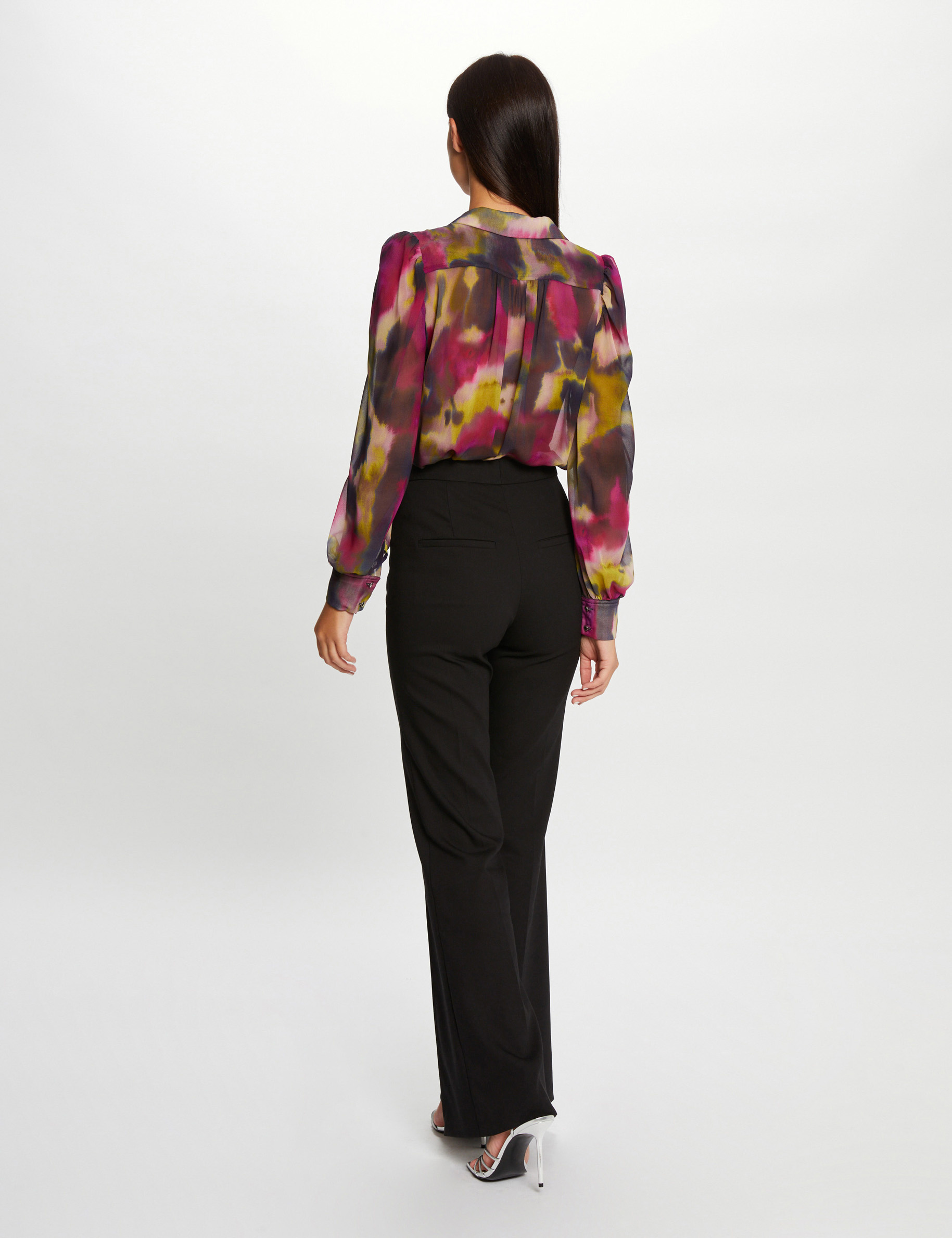 Chemise manches longues imprimé abstrait multico femme