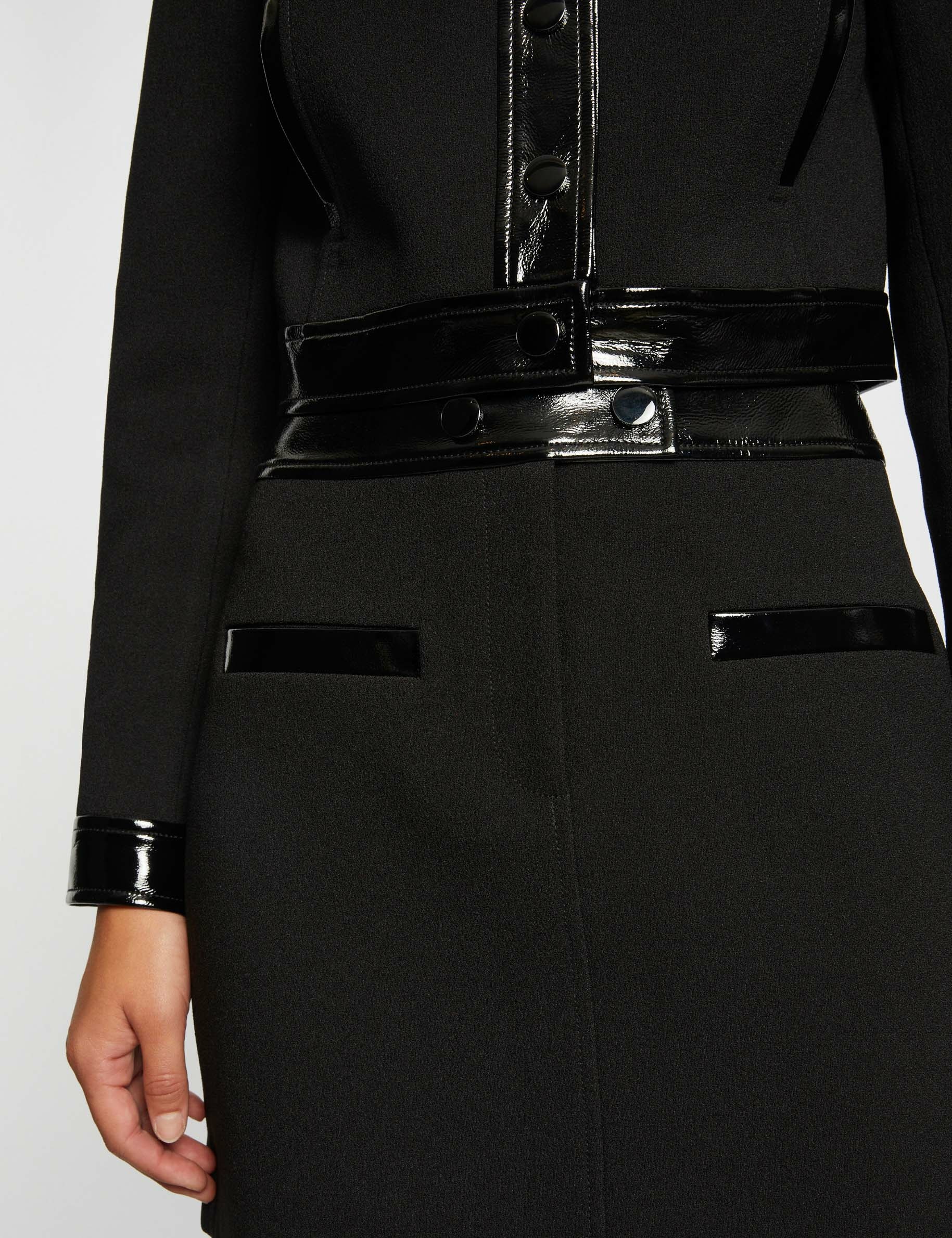 jupe droite avec details vinyle noir femme Jupe droite avec détails vinyle noir femme