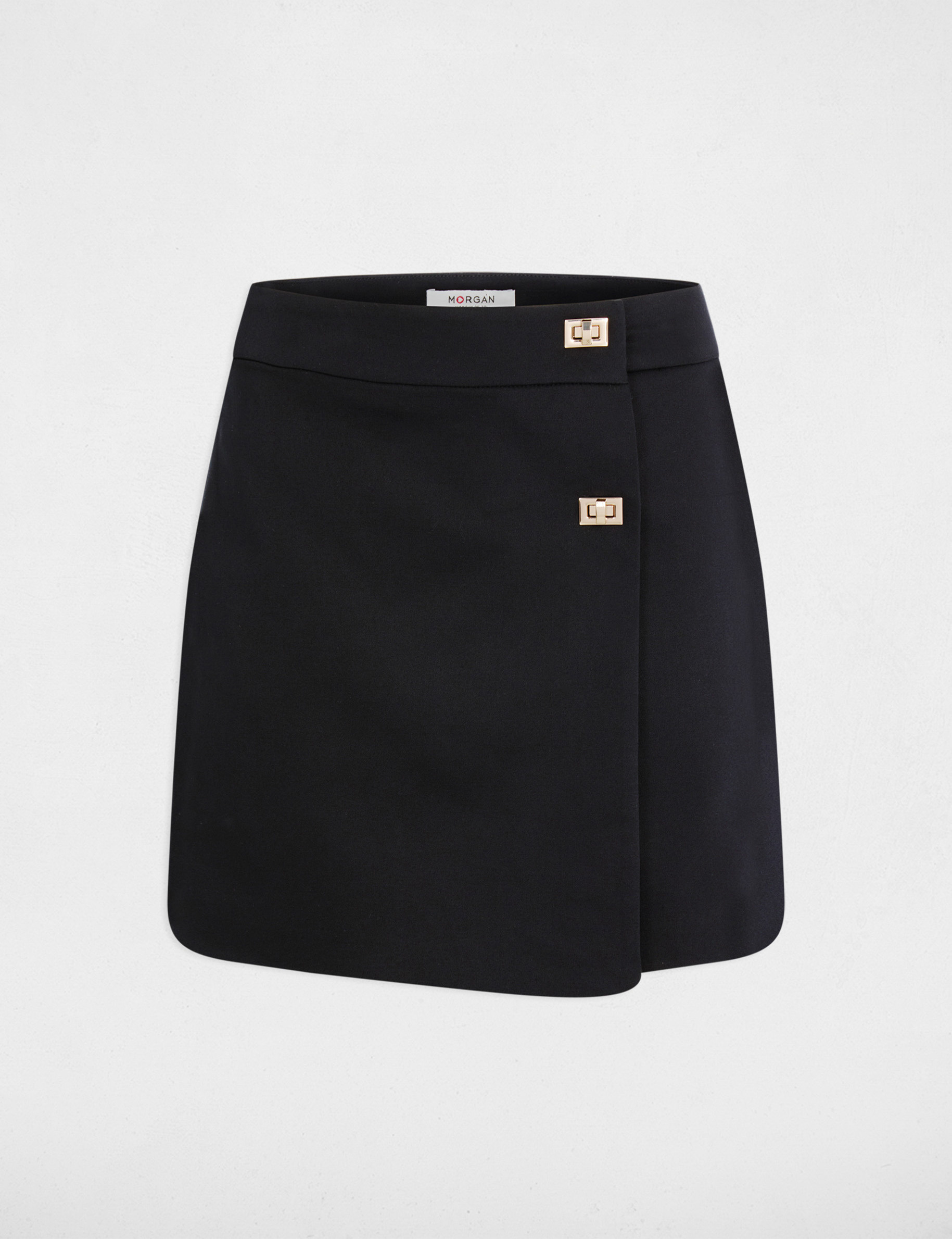 Jupe short taille haute noir femme