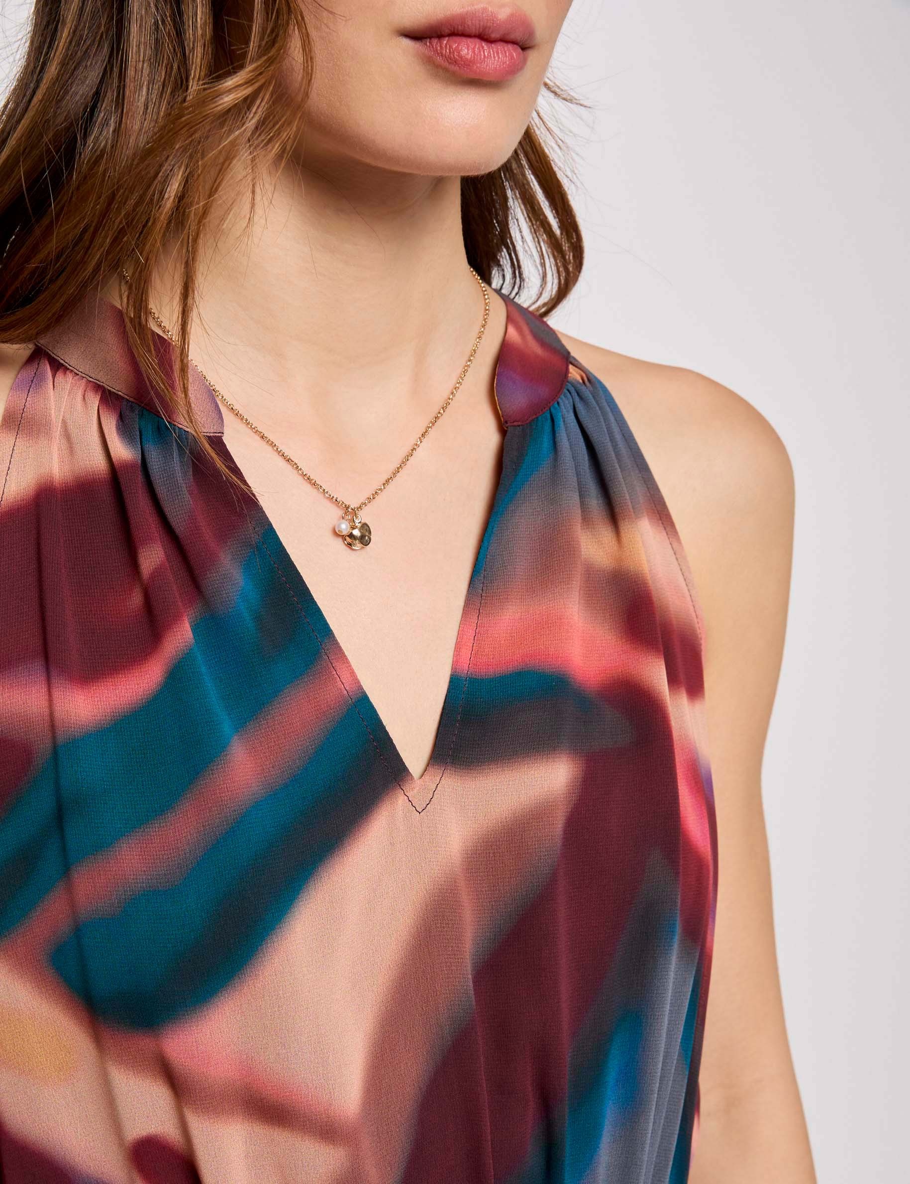 robe longue droite imprimee multicolore femme Robe longue droite imprimée multicolore femme