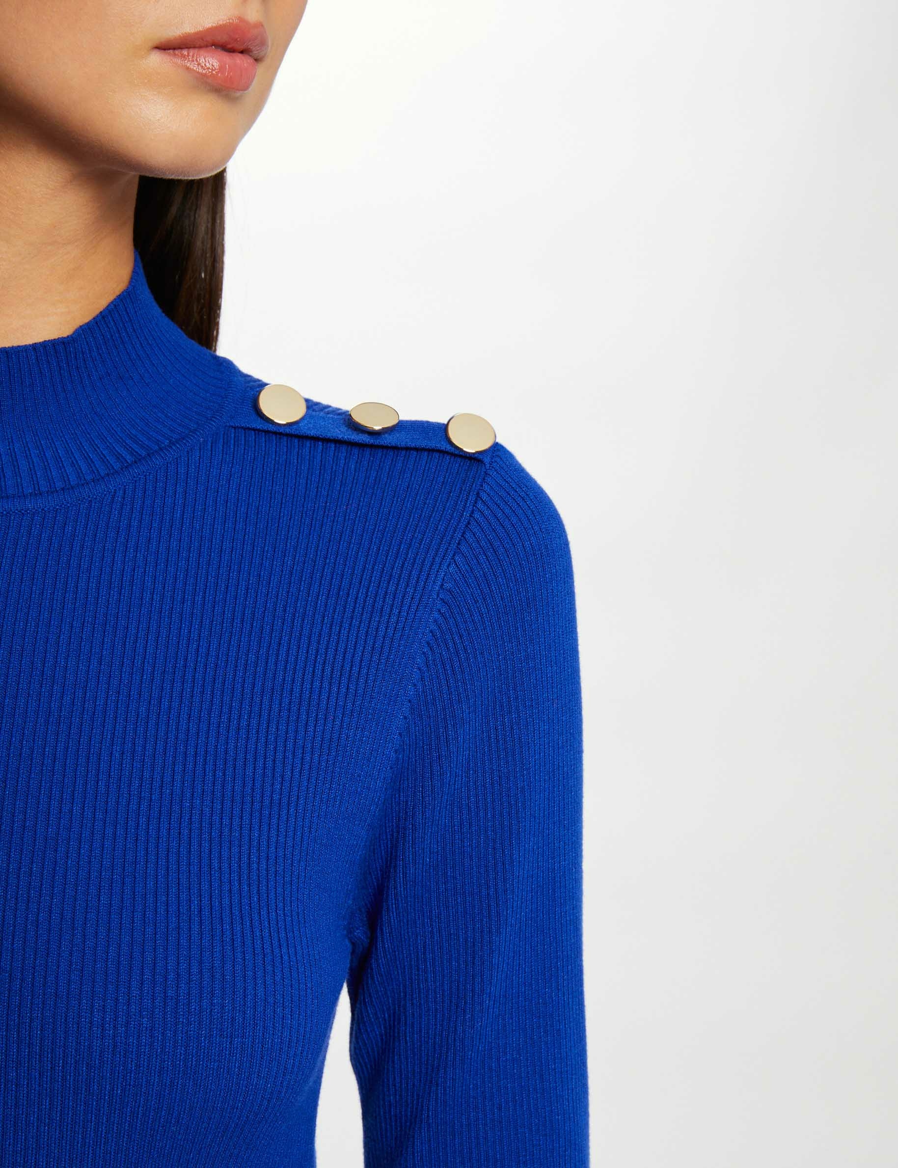 robe pull longue ajustee dos ouvert bleu electrique femme Robe pull longue ajustée dos ouvert bleu electrique femme