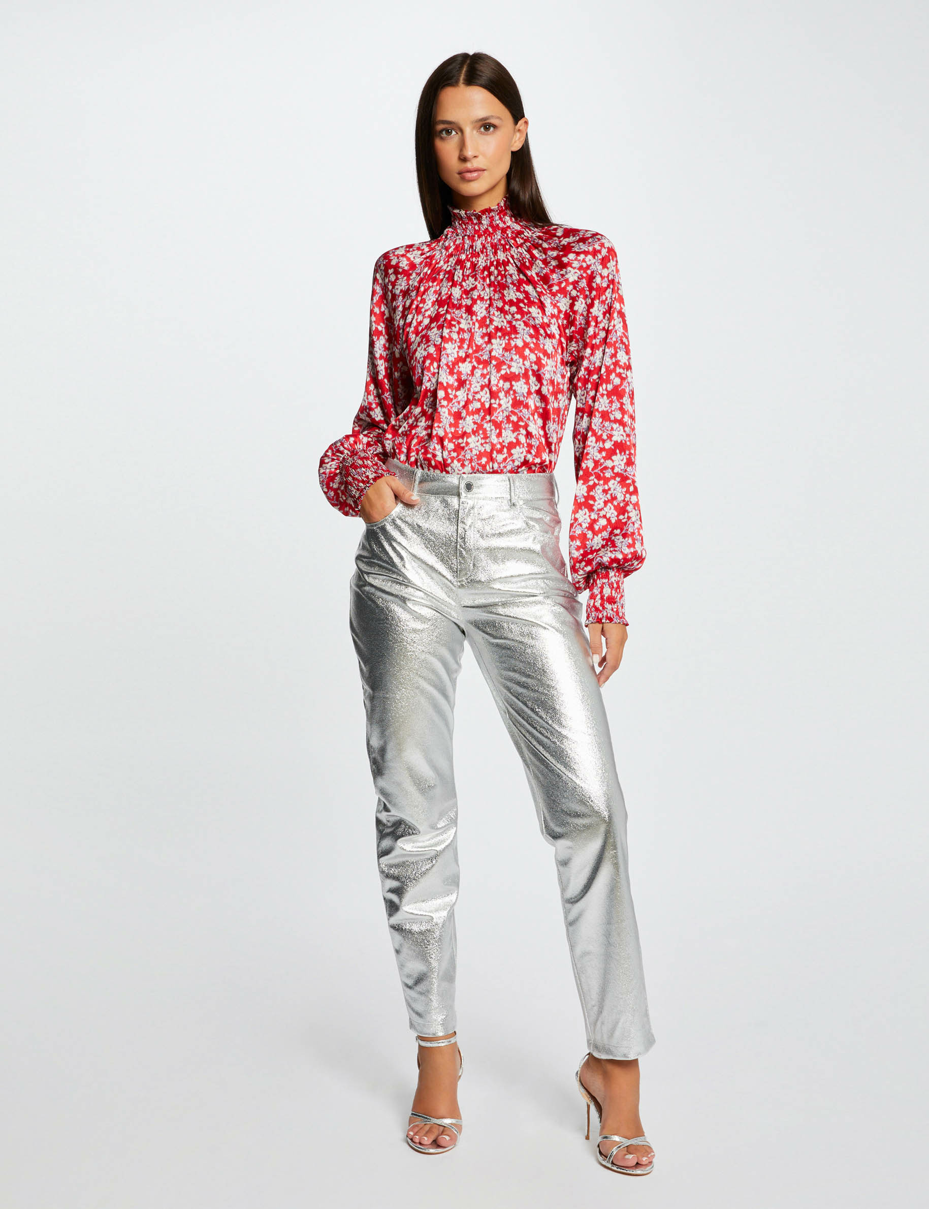 Blouse manches longues imprimé floral multico femme
