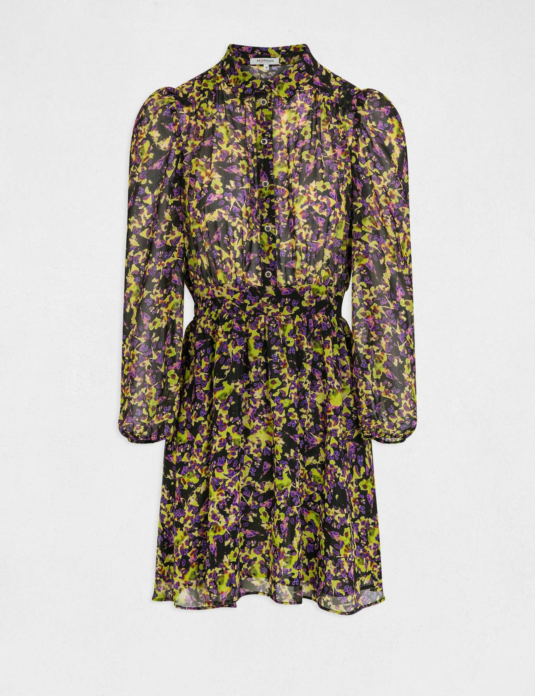Robe cintrée imprimé abstrait multico femme