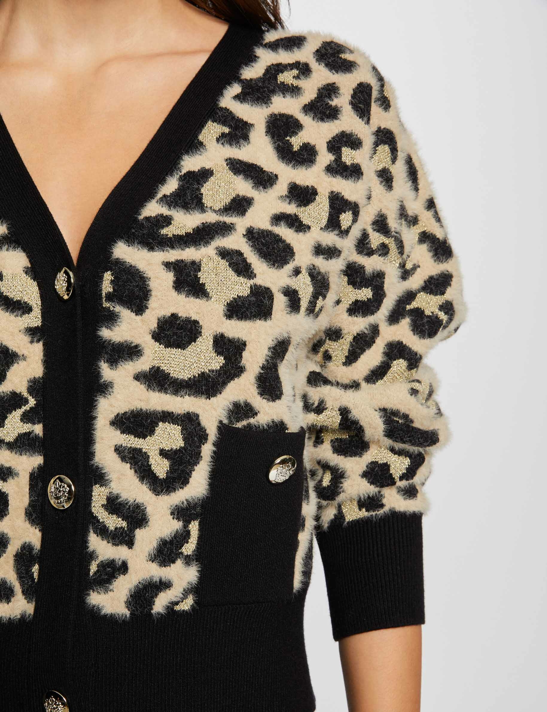 Gilet manches longues imprim&eacute; multicolore femme