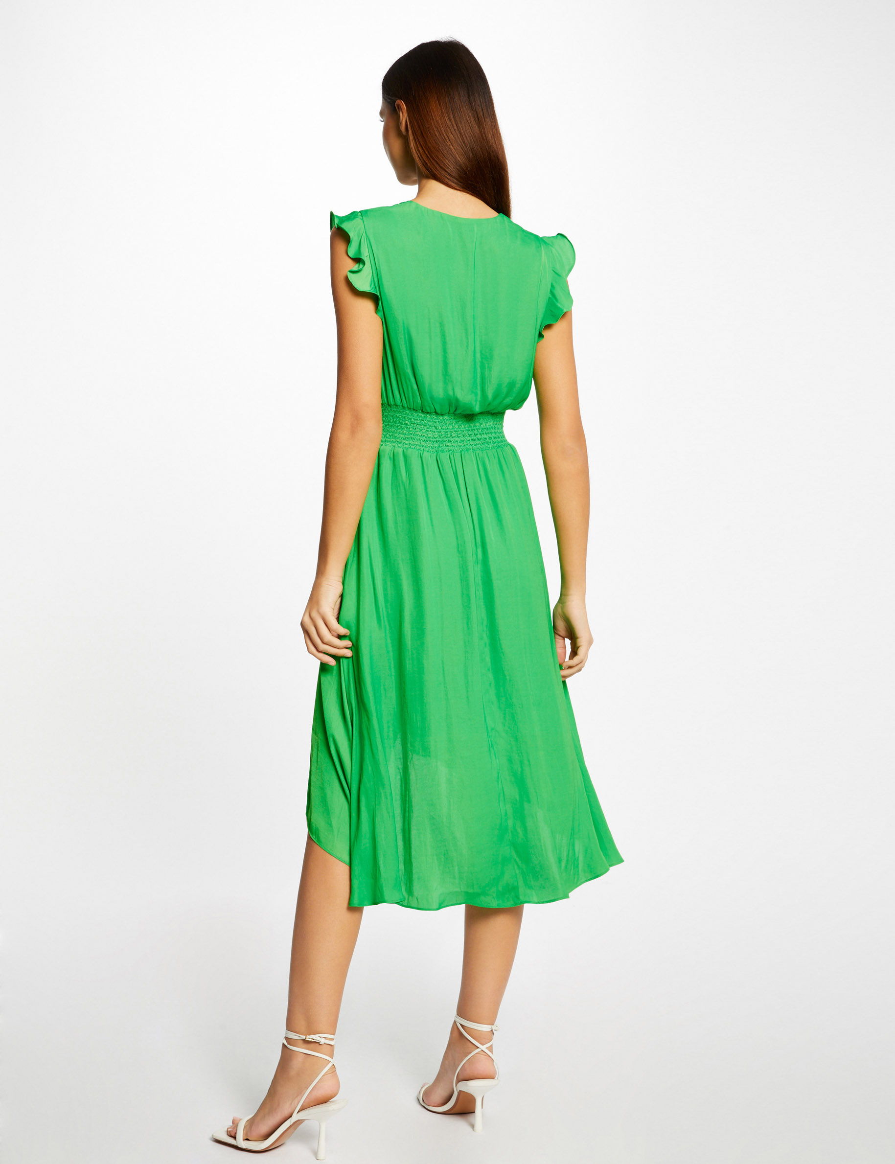 Robe droite fluide sans manches vert femme Morgan