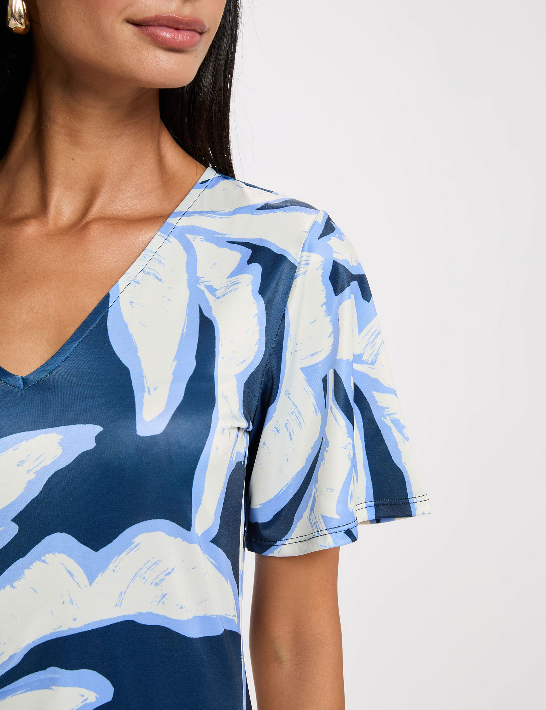 Robe asym&eacute;trique imprim&eacute;e multicolore femme