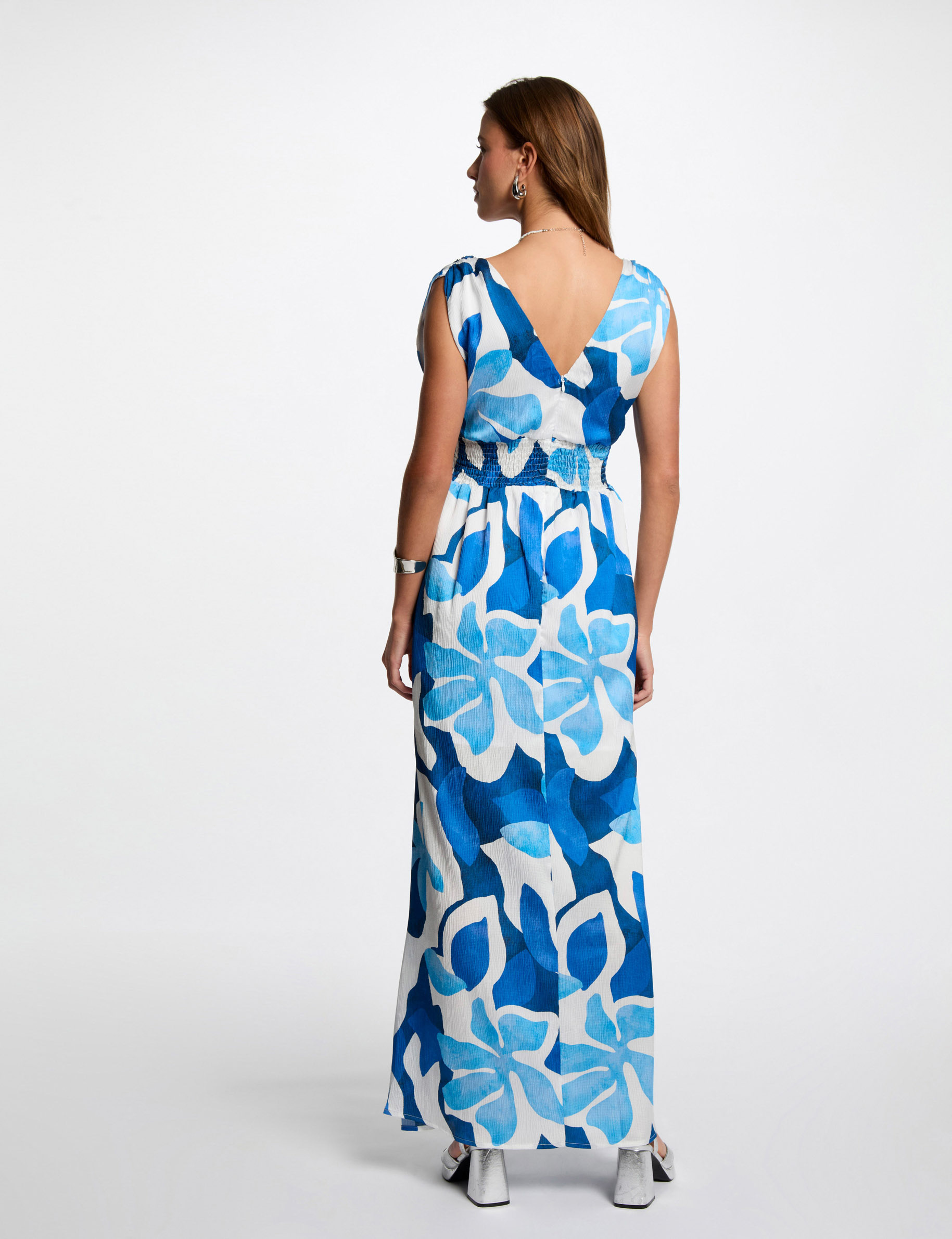 robe longue droite imprimee multicolore femme Robe longue droite imprimée multicolore femme