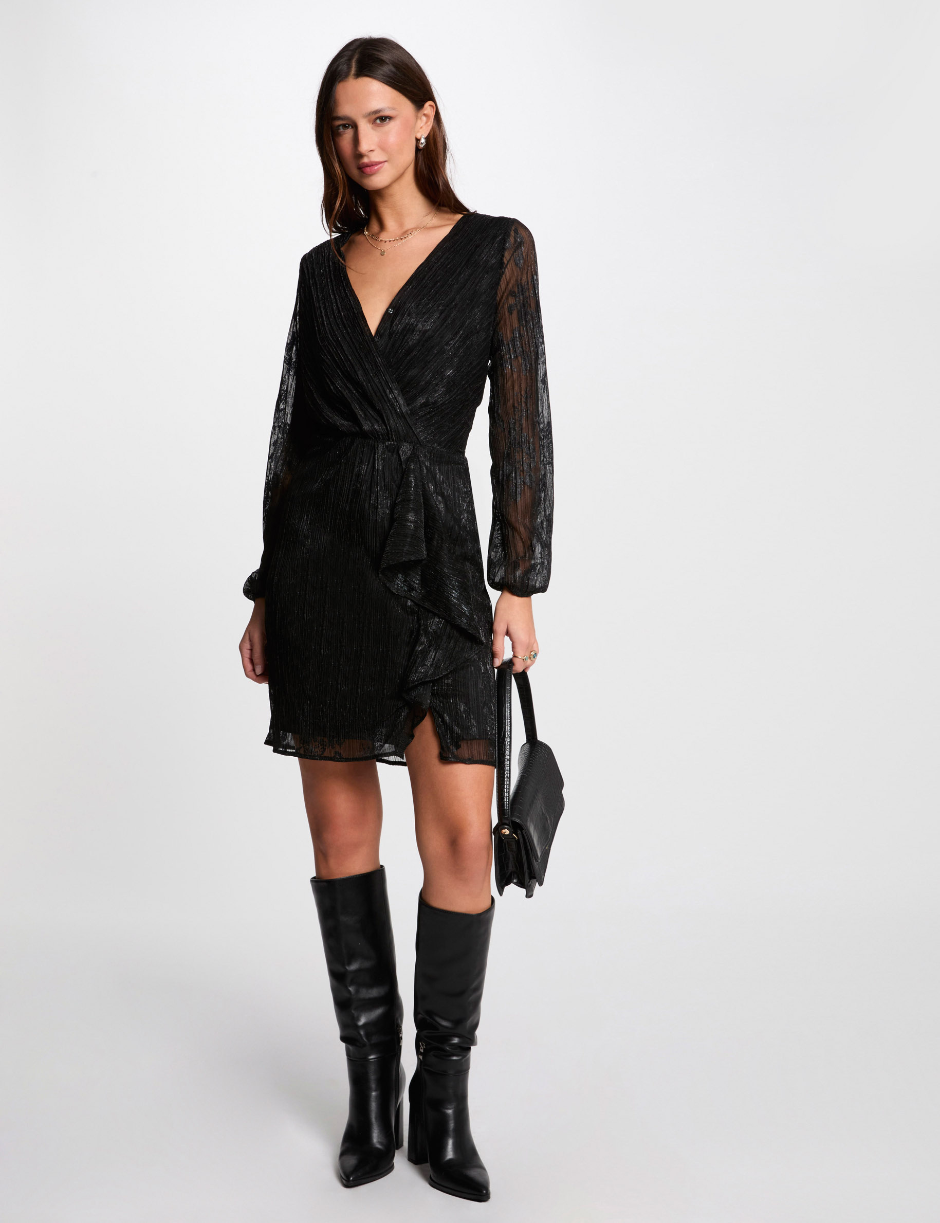 robe courte ajustee noir femme Robe courte ajustée noir femme