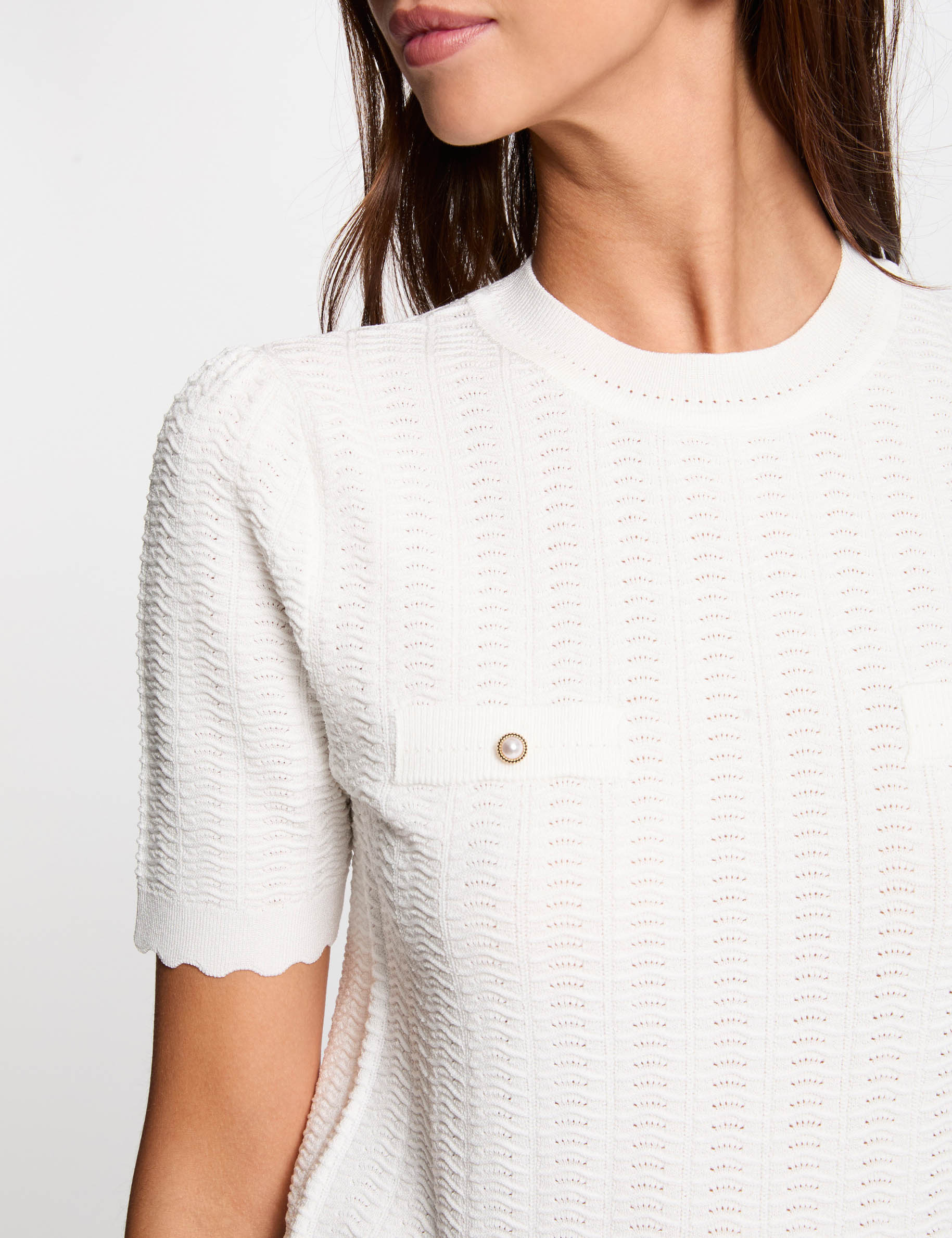 pull manches courtes blanc femme Pull manches courtes blanc femme