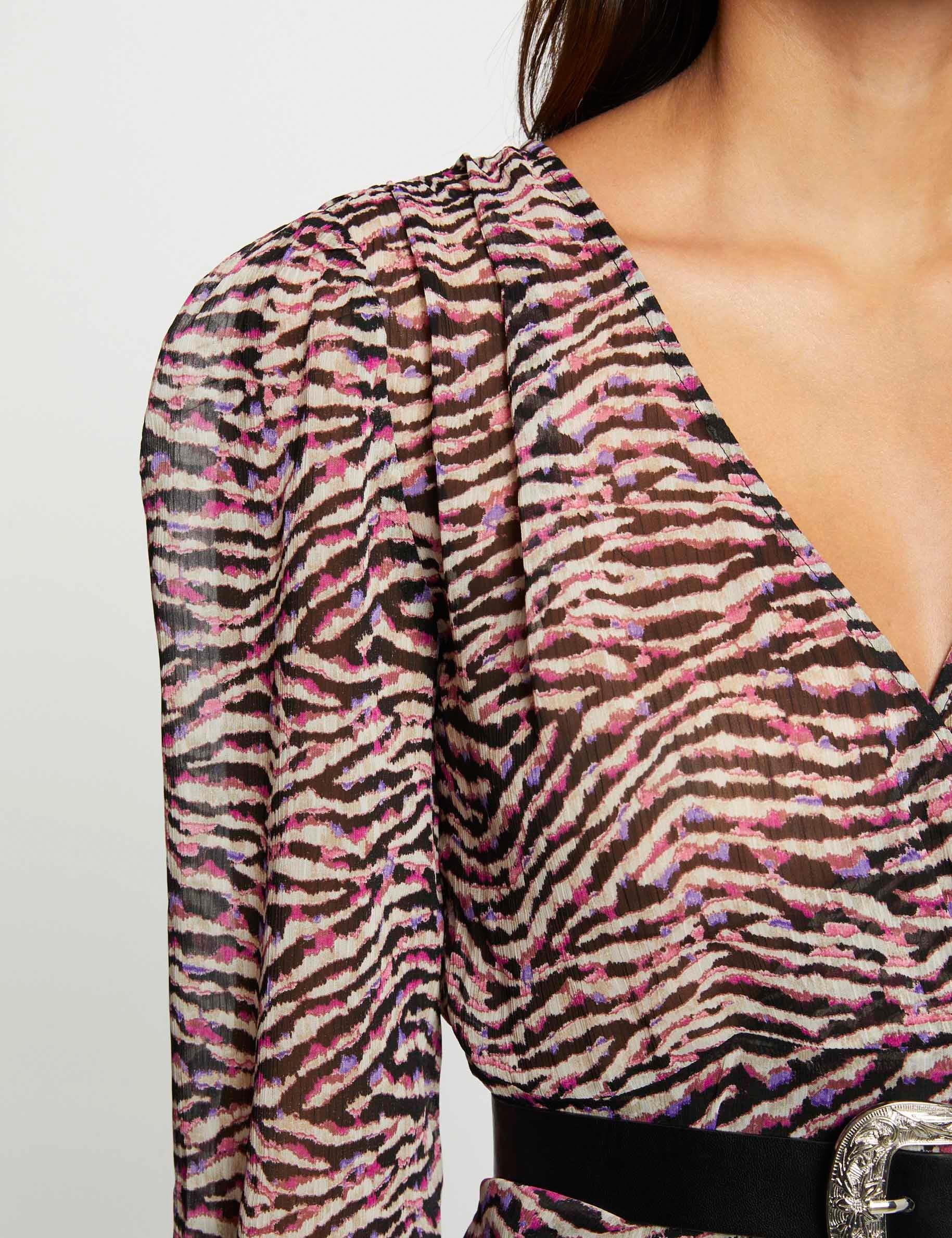 Robe longue évasée imprimé animalier multico femme