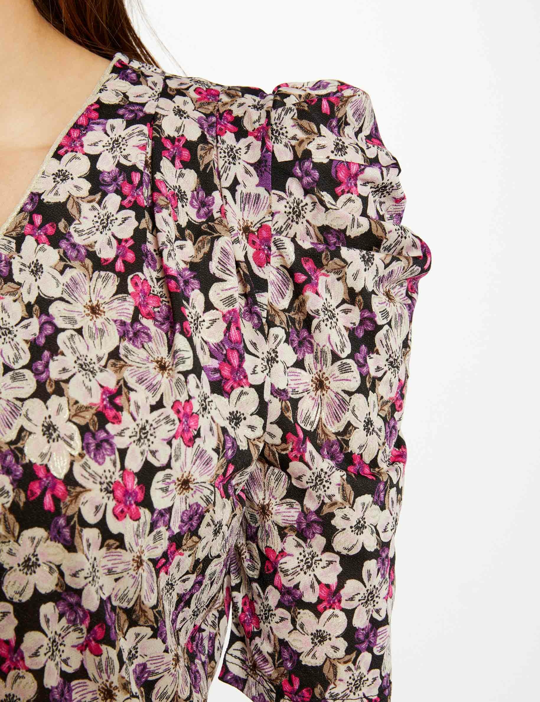 T-shirt manches courtes imprimé floral multico femme
