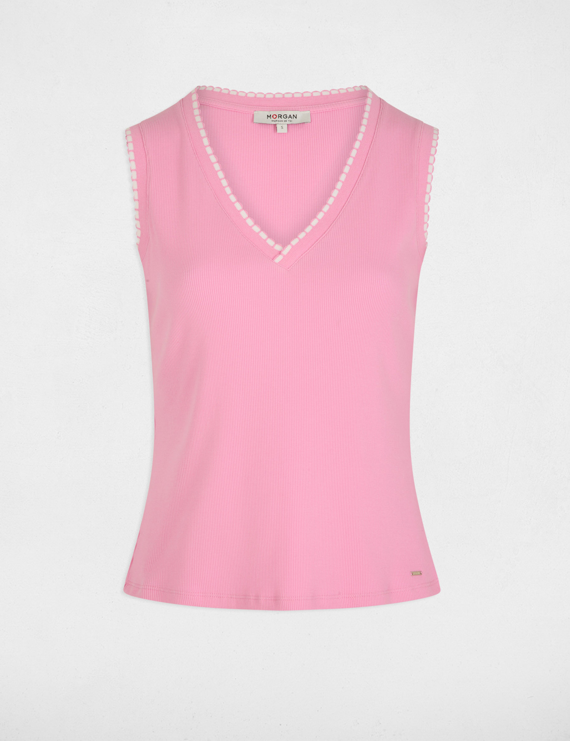 D&eacute;bardeur sans manches rose femme