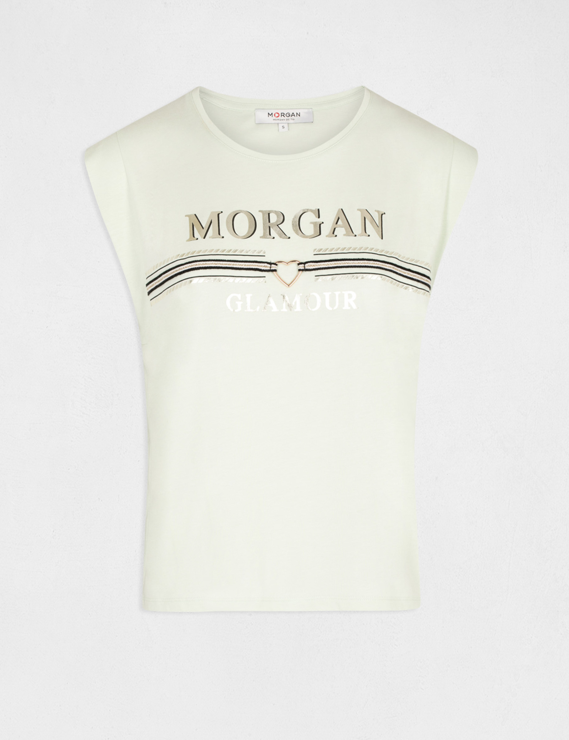 t shirt manches courtes a inscription vert clair femme T-shirt manches courtes à inscription vert clair femme