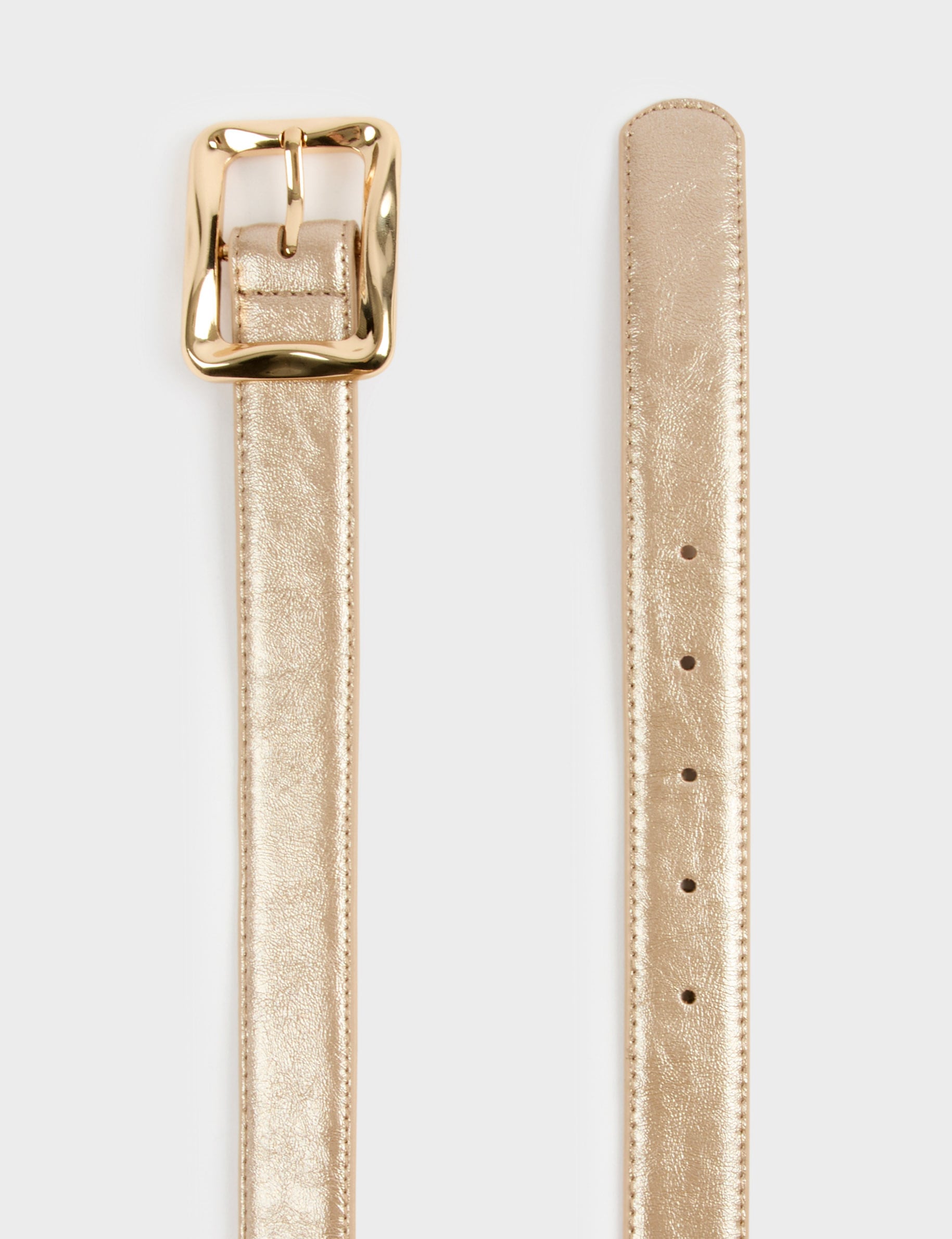 Ceinture fine boucle beige femme