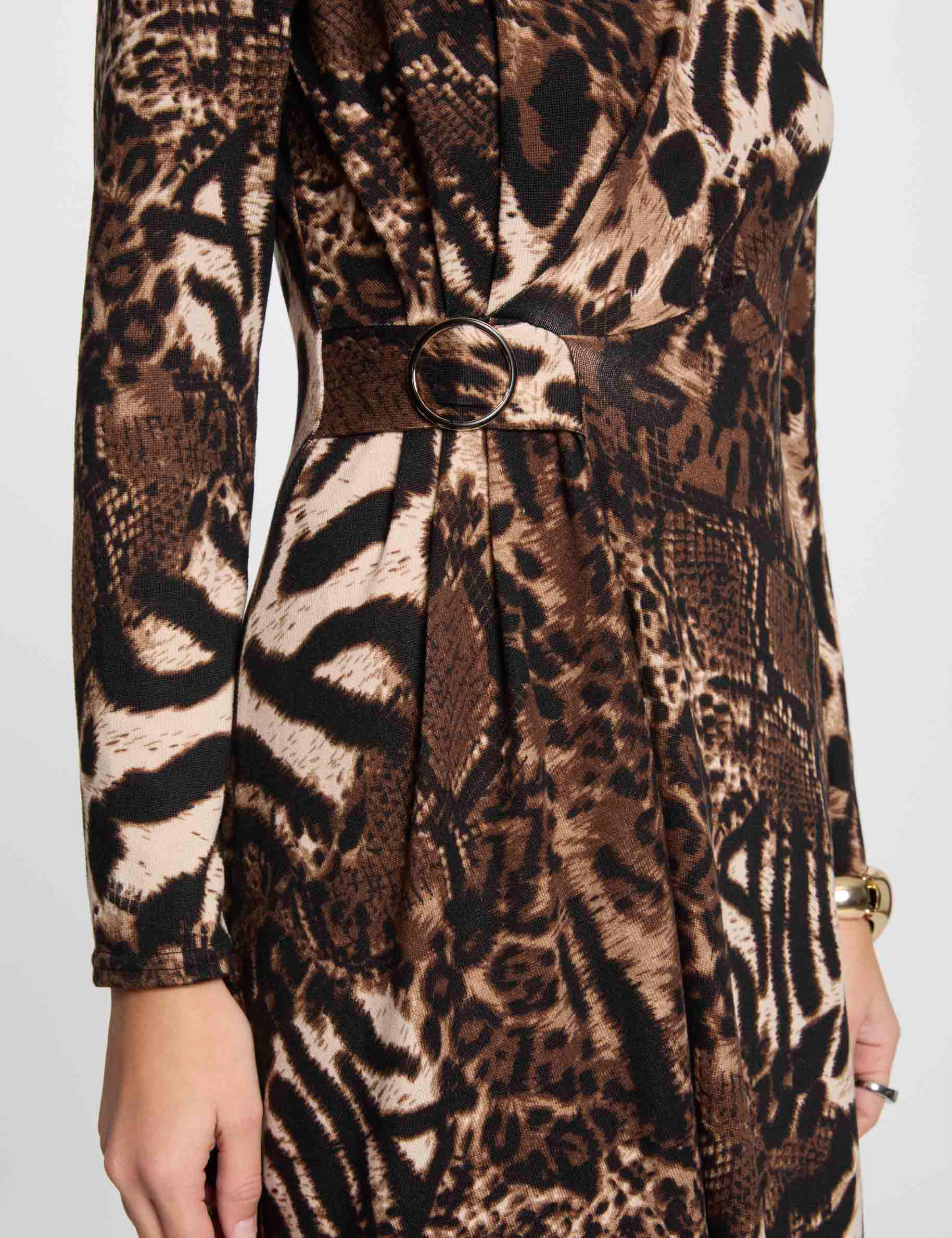 Robe courte trap&egrave;ze imprim&eacute;e multicolore femme