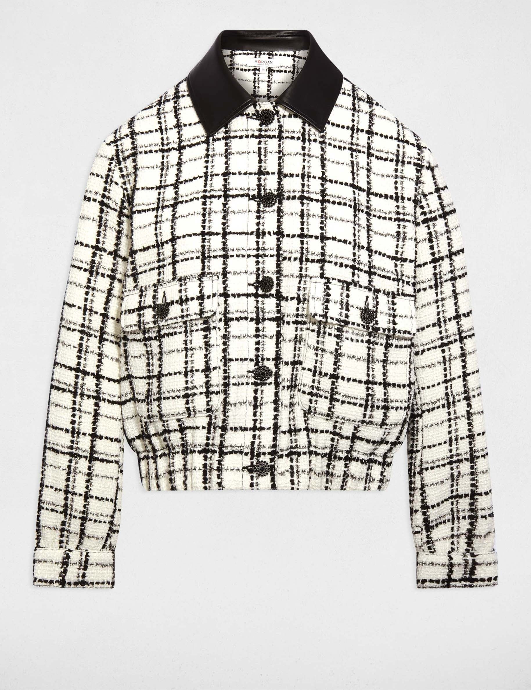 Veste oversize tweed multicolore femme