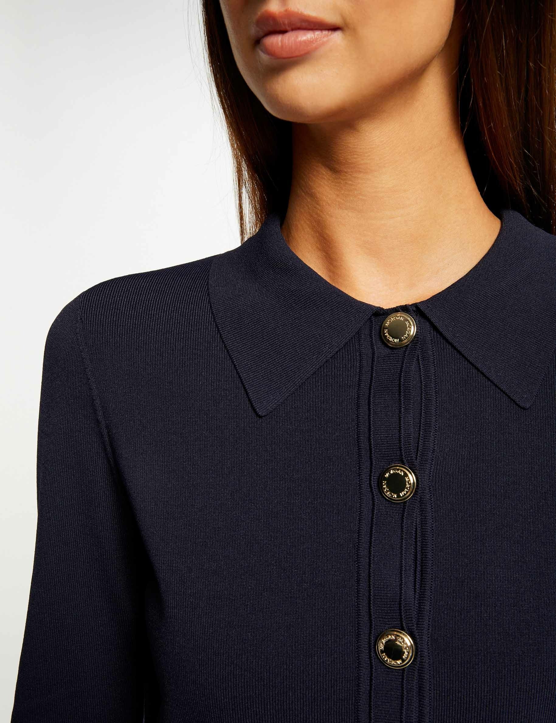gilet boutonne col a revers marine femme Gilet boutonné col à revers marine femme