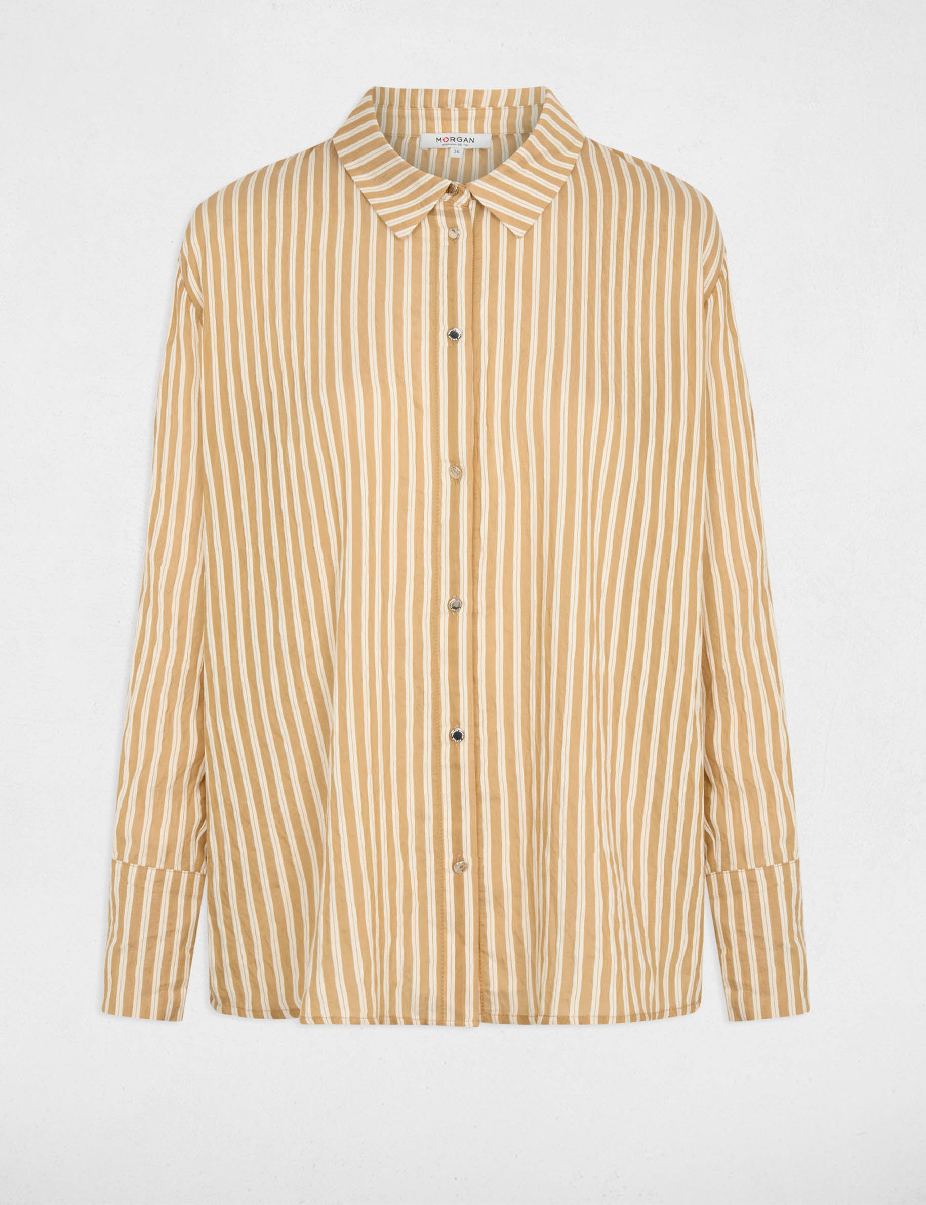 Chemise ray&eacute;e col &agrave; revers multicolore femme