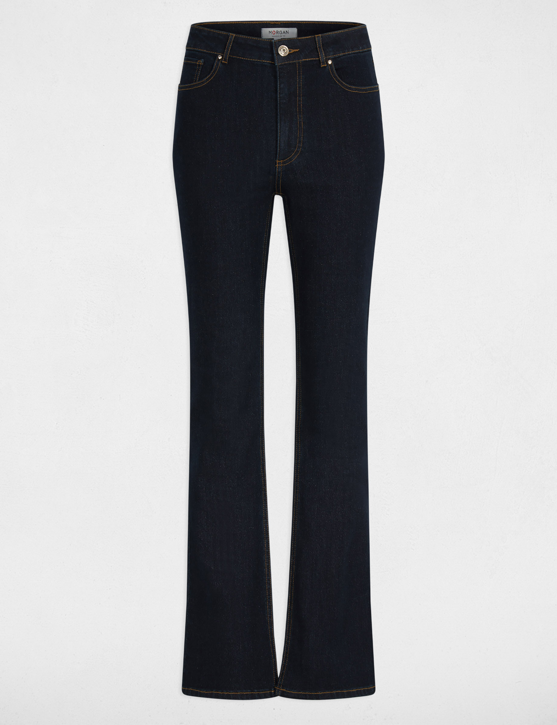 Jean bootcut taille haute denim brut femme