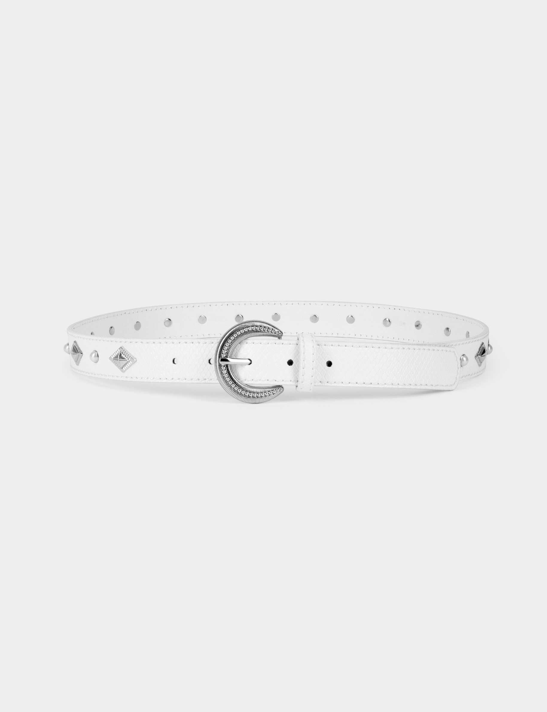 ceinture perles et clous blanc femme Ceinture perles et clous blanc femme