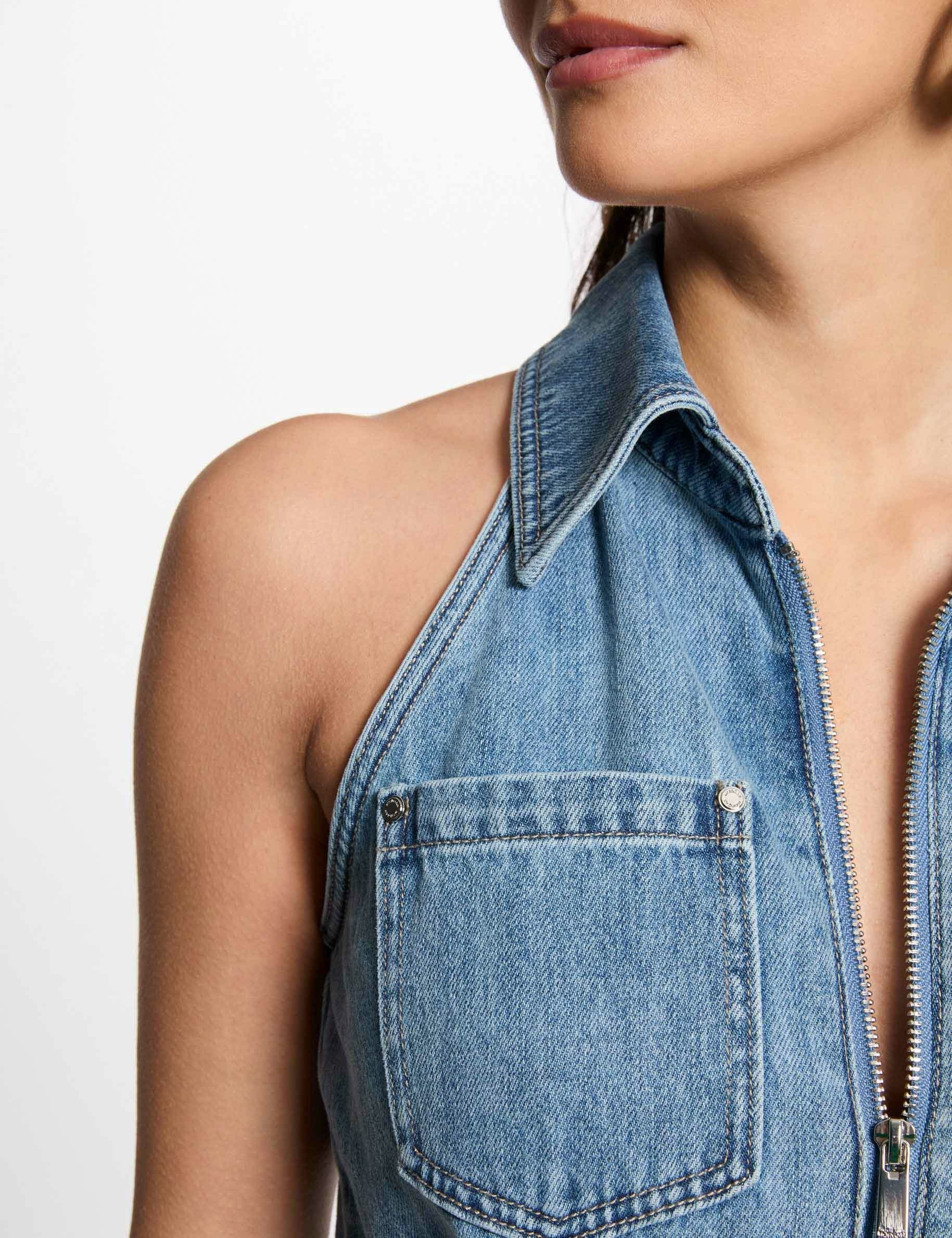 combinaison longue en jean denim bleach femme Combinaison longue en jean denim bleach femme