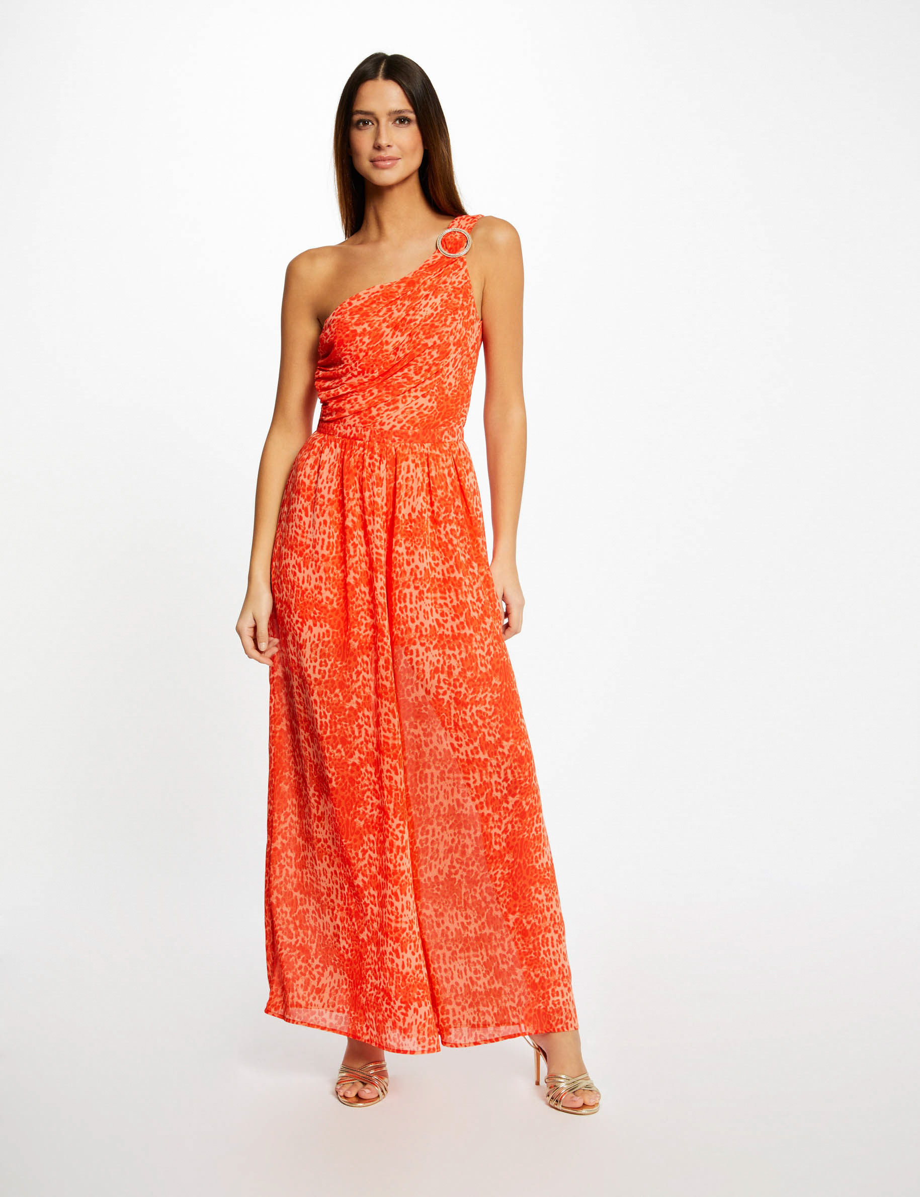 Combinaison large imprimé léopard caramel femme Combinaison large imprimé léopard caramel femme