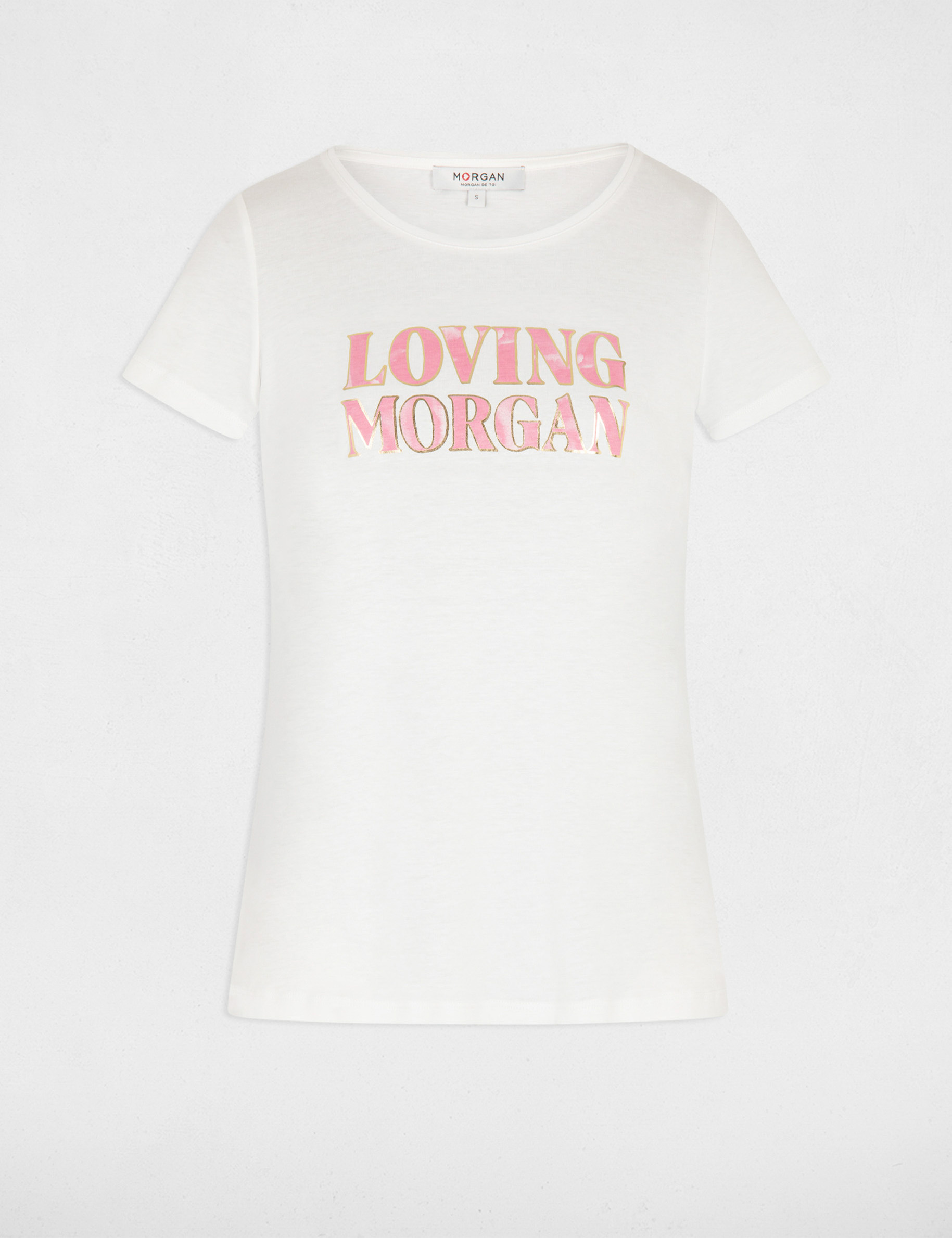 t shirt a inscription ecru femme T-shirt à inscription ecru femme