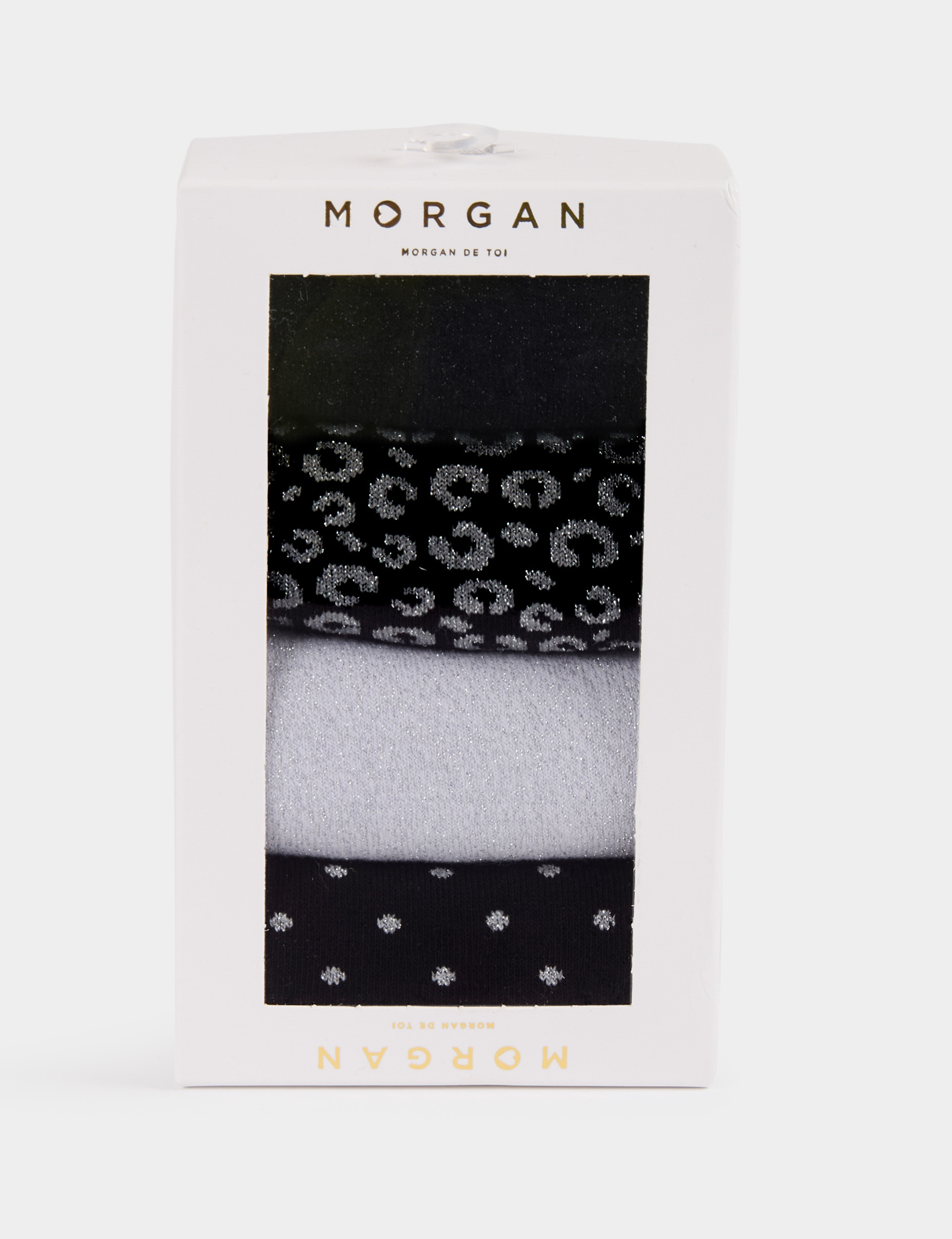 Bo&icirc;te 4 paires chaussettes noir femme