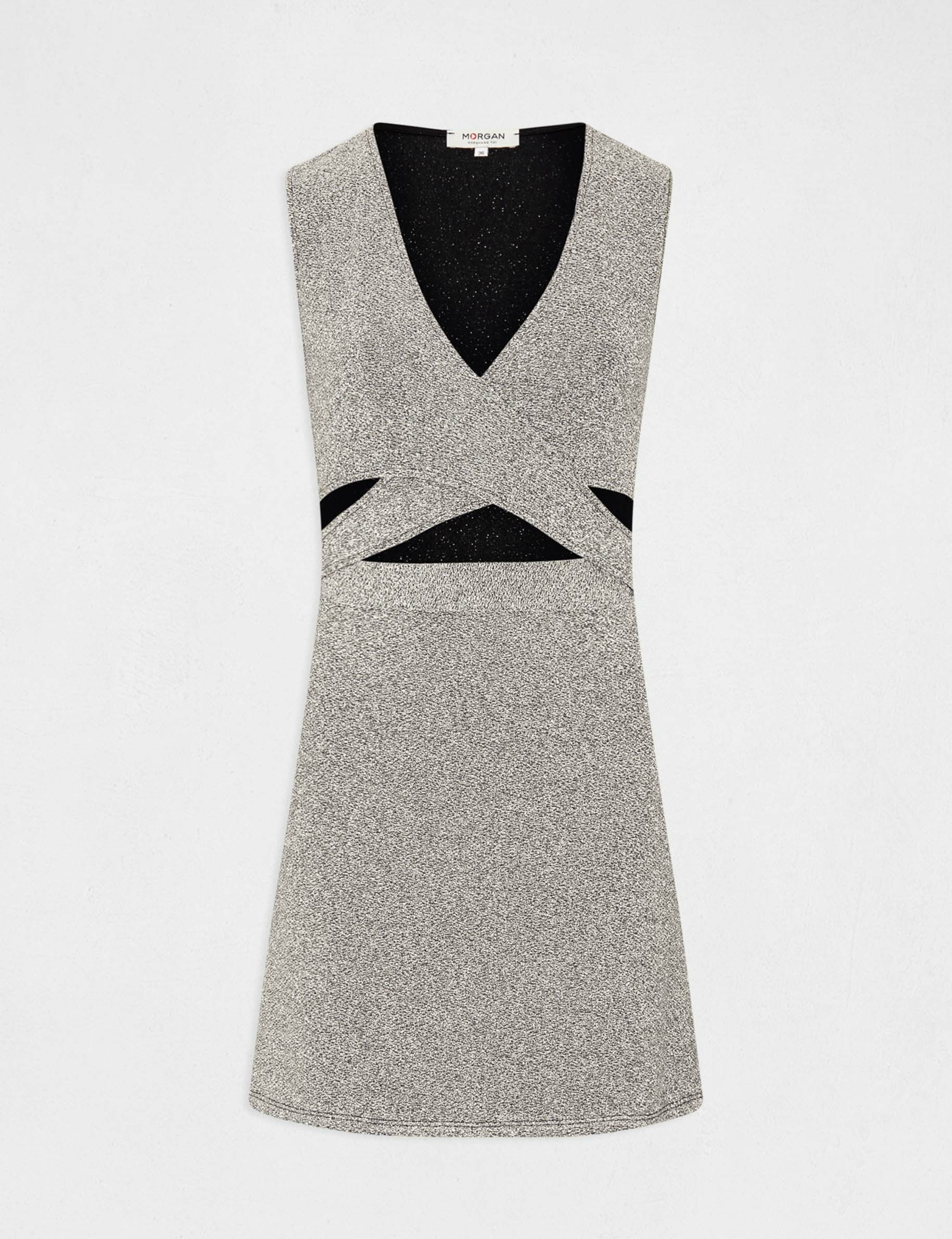 Robe ajustée avec ouvertures argente femme Robe ajustée avec ouvertures argente femme