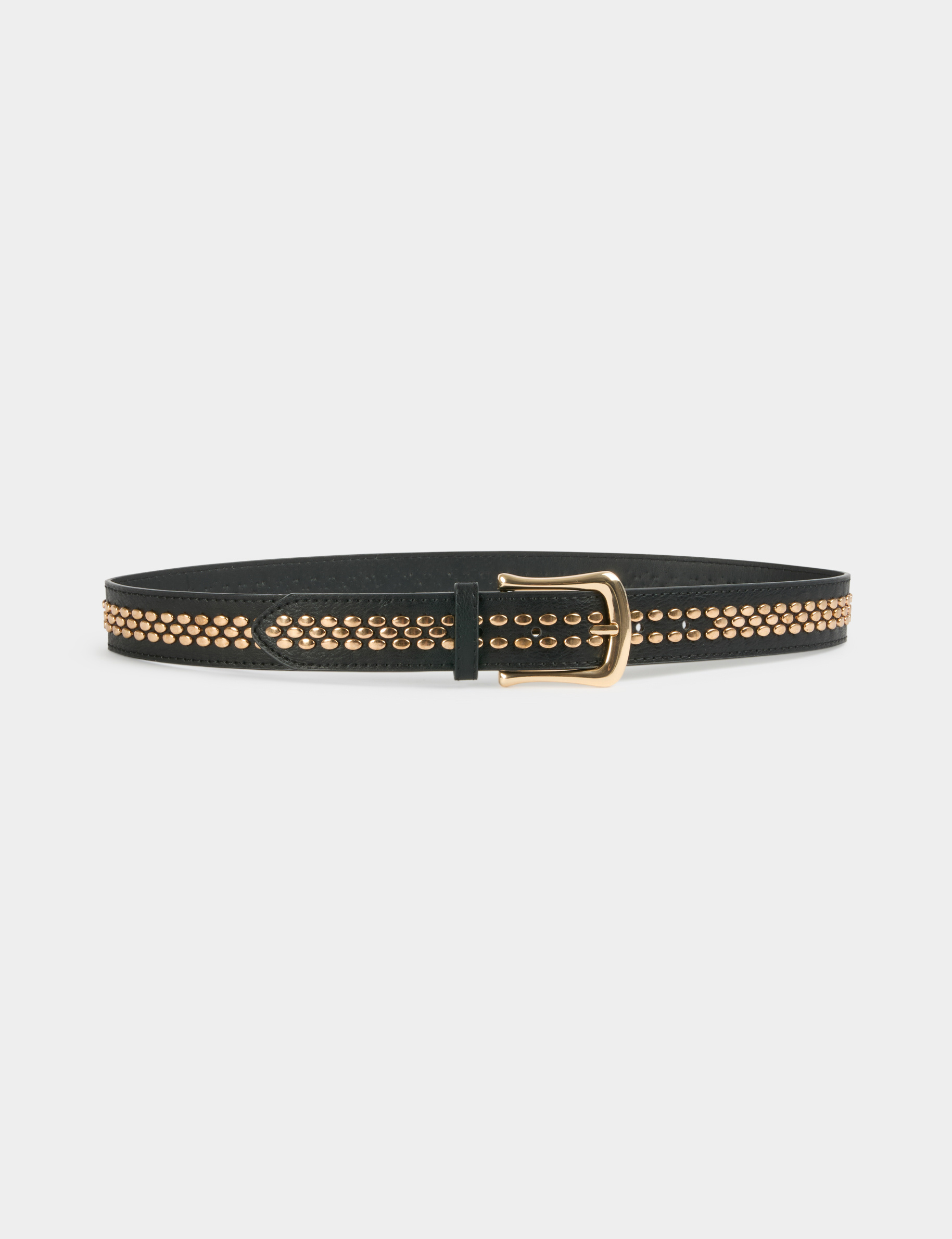 Ceinture fine clout&eacute;e noir femme