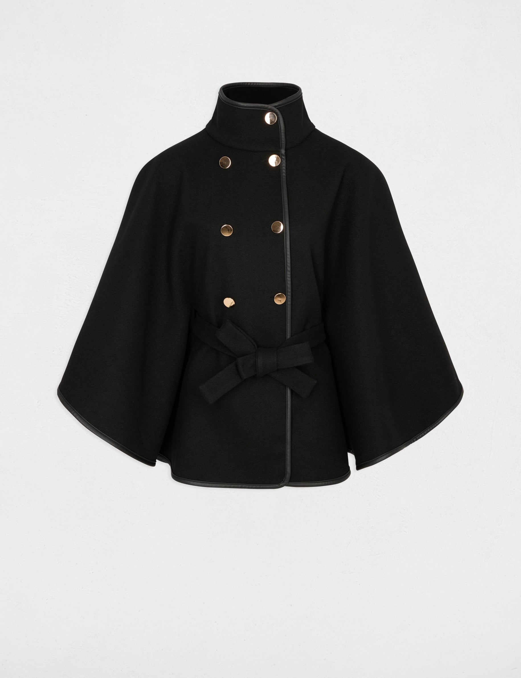 Poncho col montant noir femme