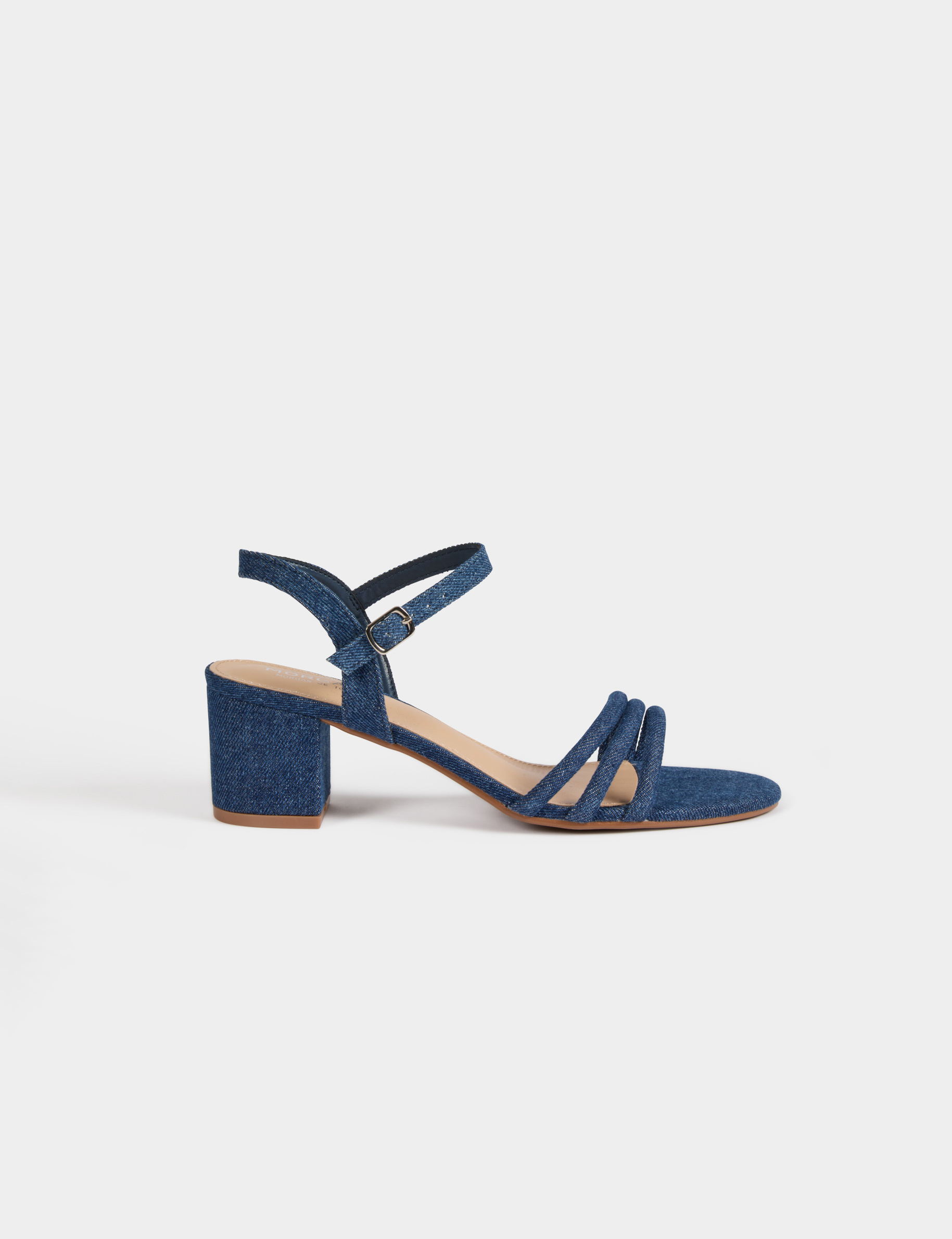 Claquettes en jean denim brut femme