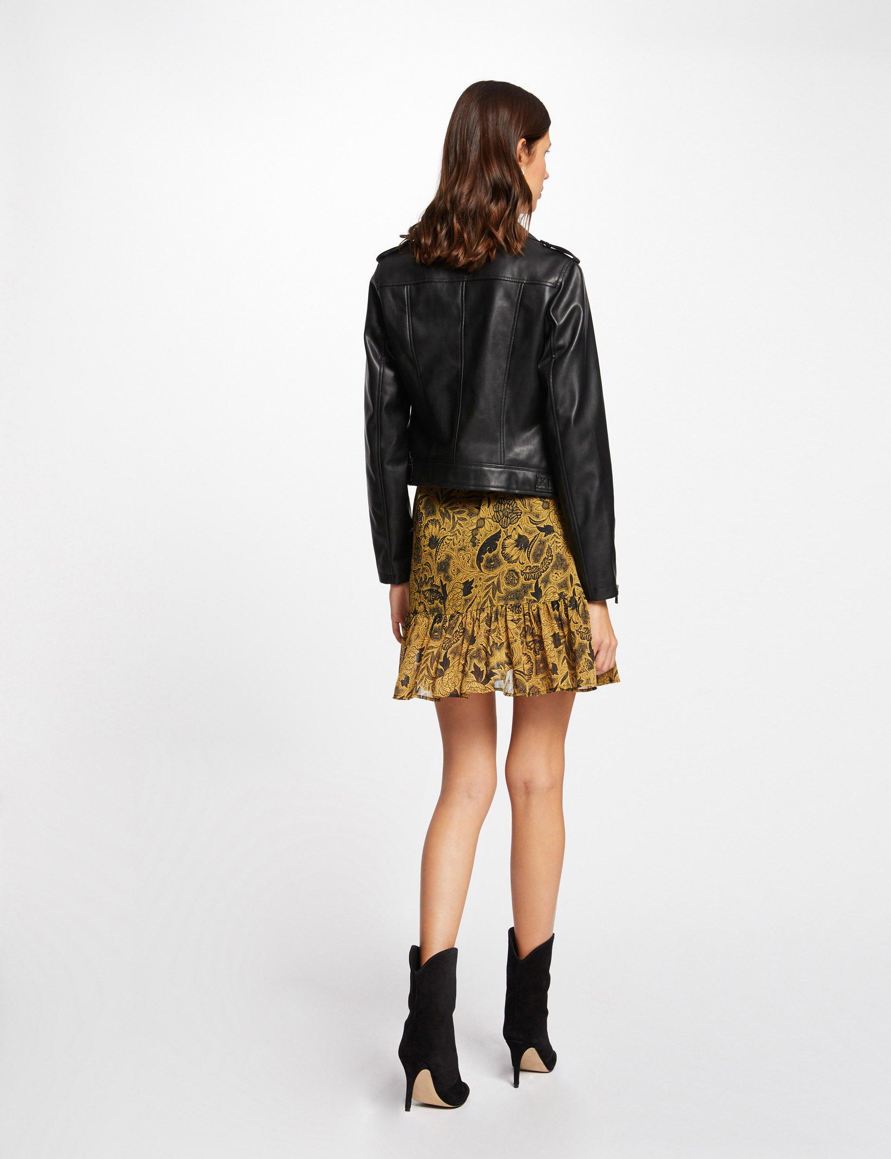 Blouson droit zippé noir femme Blouson droit zippé noir femme
