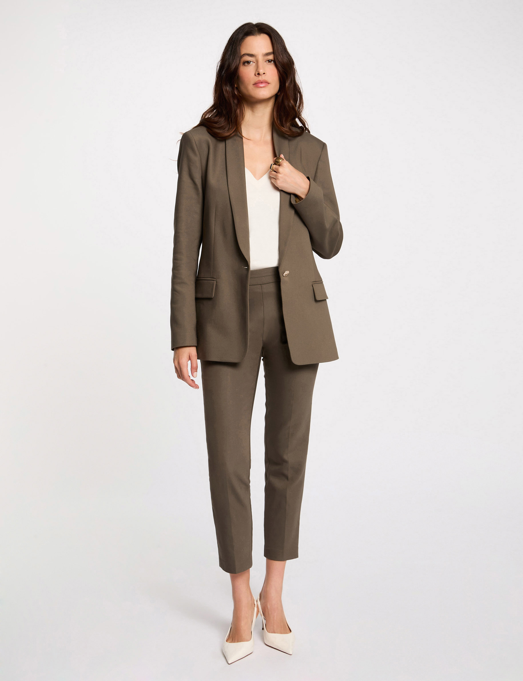 pantalon cigarette 78eme vert kaki femme Pantalon cigarette 7/8ème vert kaki femme