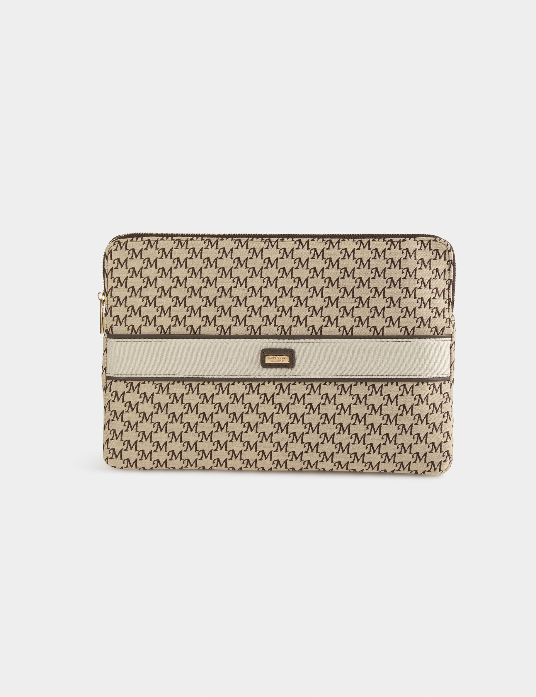 Pochette ordinateur imprimé monogramme beige femme Pochette ordinateur imprimé monogramme beige femme