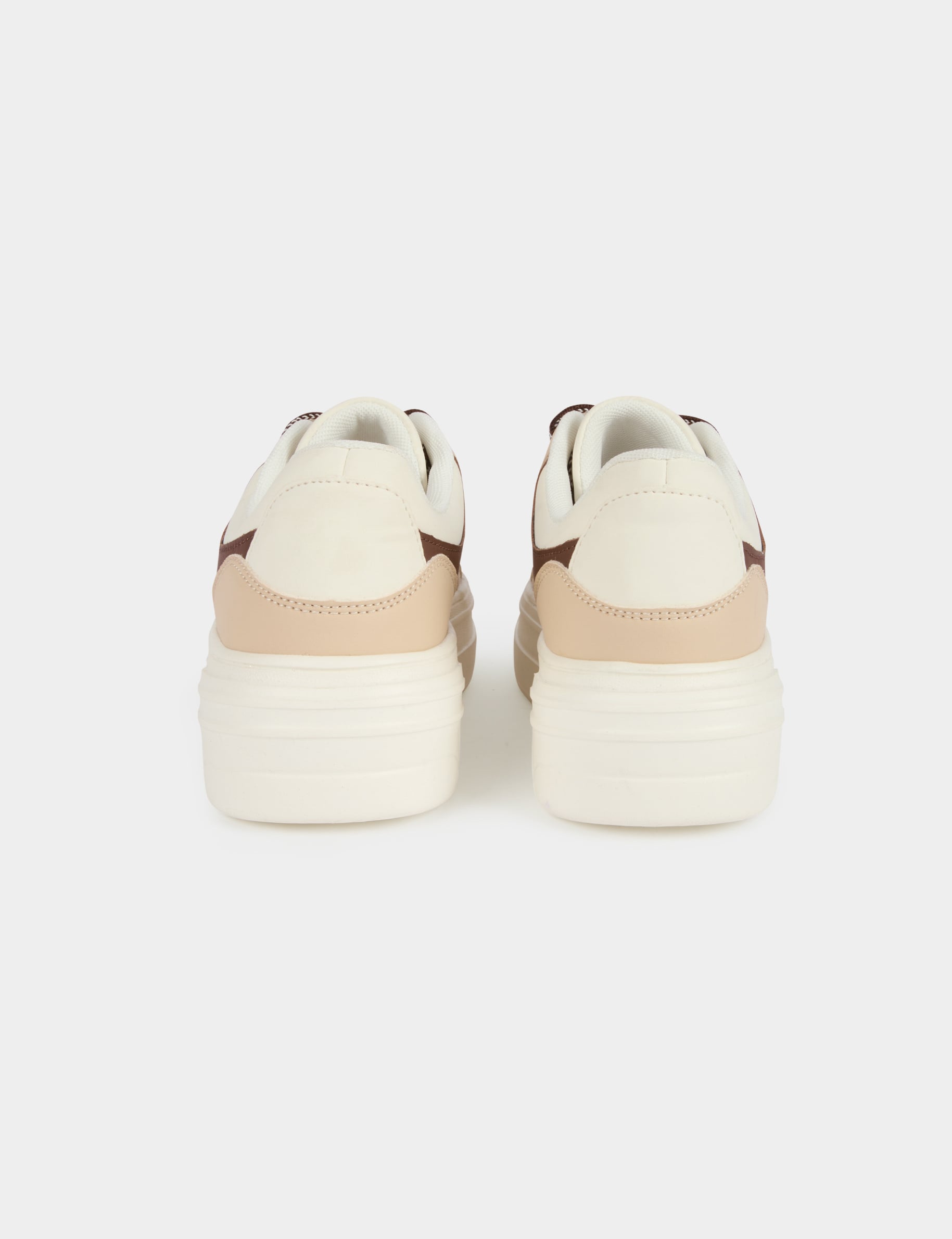 Basket similicuir bicolore blanc femme